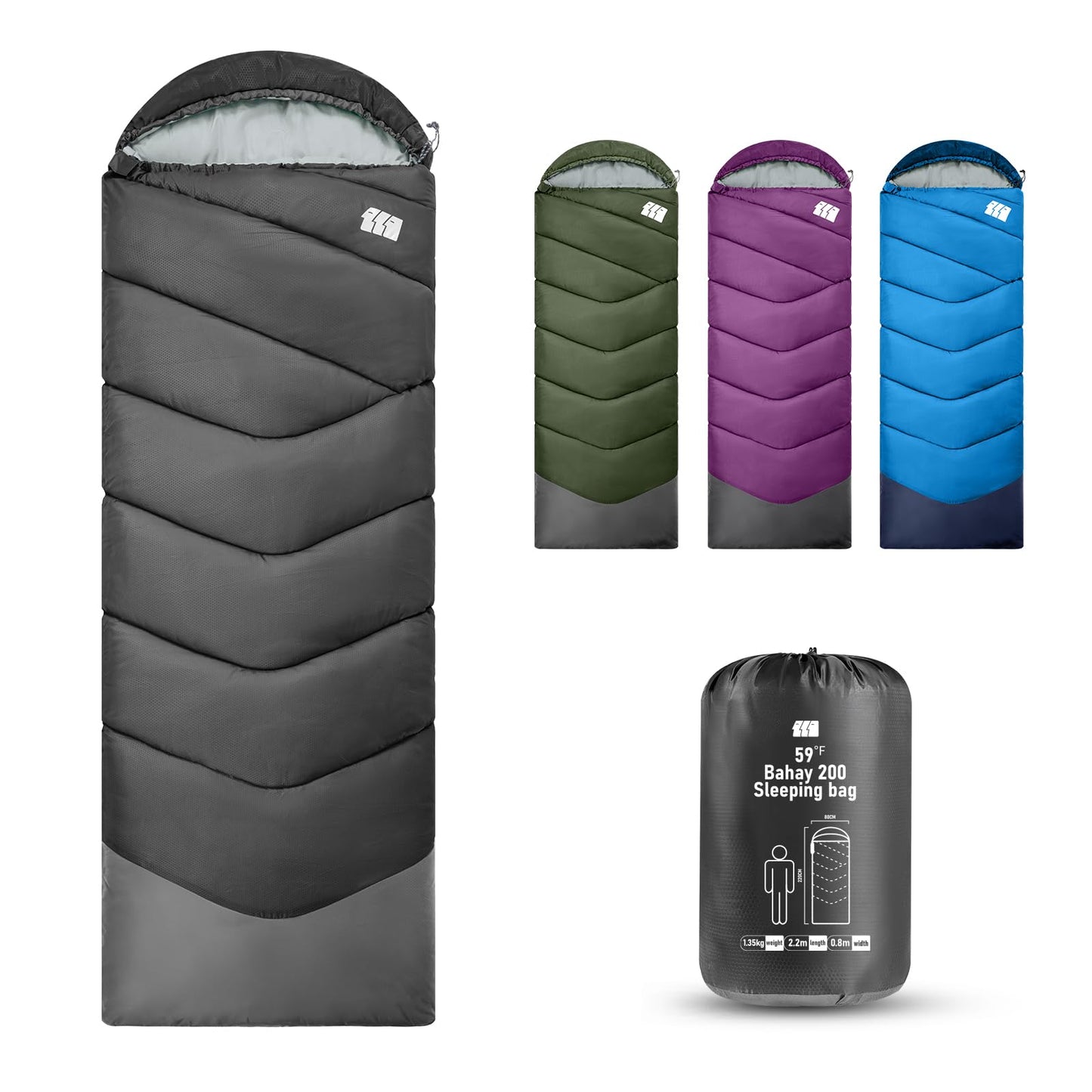 Sleeping Bags for Adults Cold Weather,Portable, Waterproof,Lightweight Sleeping Bag for Tall Girls Boys with Compression Sack for Warm Camping, Hiking, Outdoor & Indoor