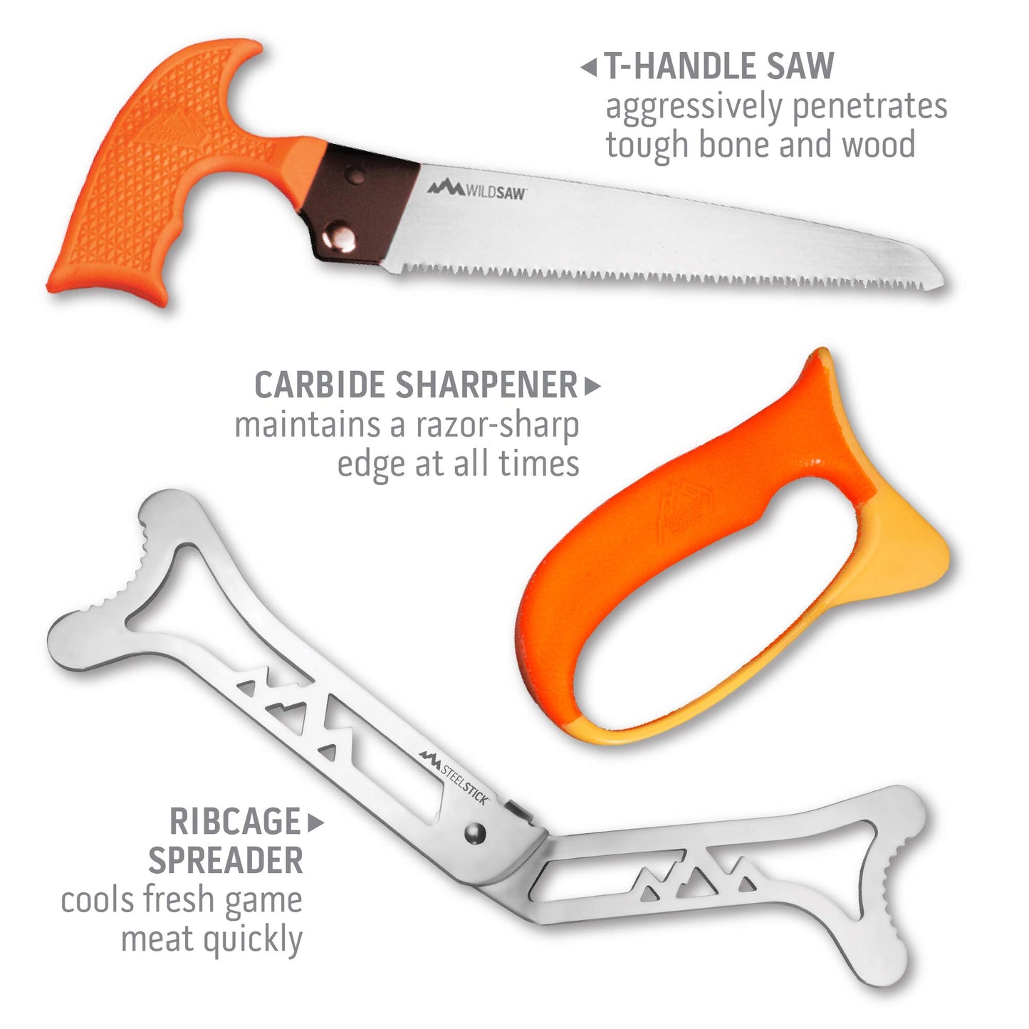 Outdoor Edge WildLite - 6-Piece Field to Freezer Hunting & Game Processing Knife Set with Gut Hook Knife, Caping Knife - Hunting Knives for Gutting Deer with Case - Deer Hunting Accessories