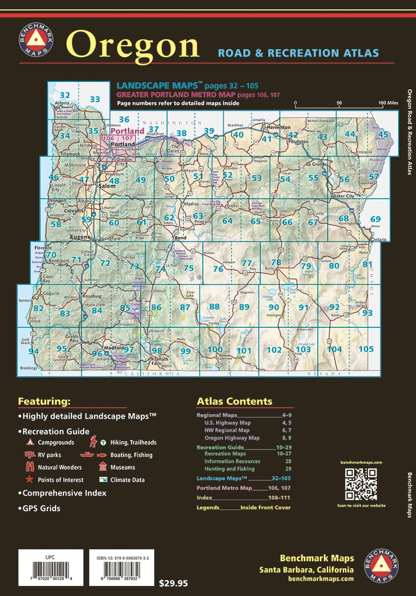 Oregon Road and Recreation Atlas - 11th Edition, 2024 (Benchmark)