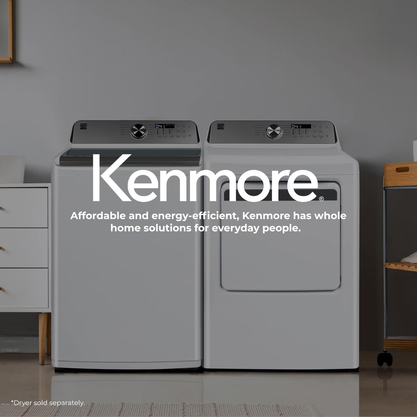 Kenmore 4.4 cu. ft. Top Load Washer with Triple Action Agitator for Tough Dirt & Stains-Reduce Laundry Time with Accela and Express Wash-LED, White