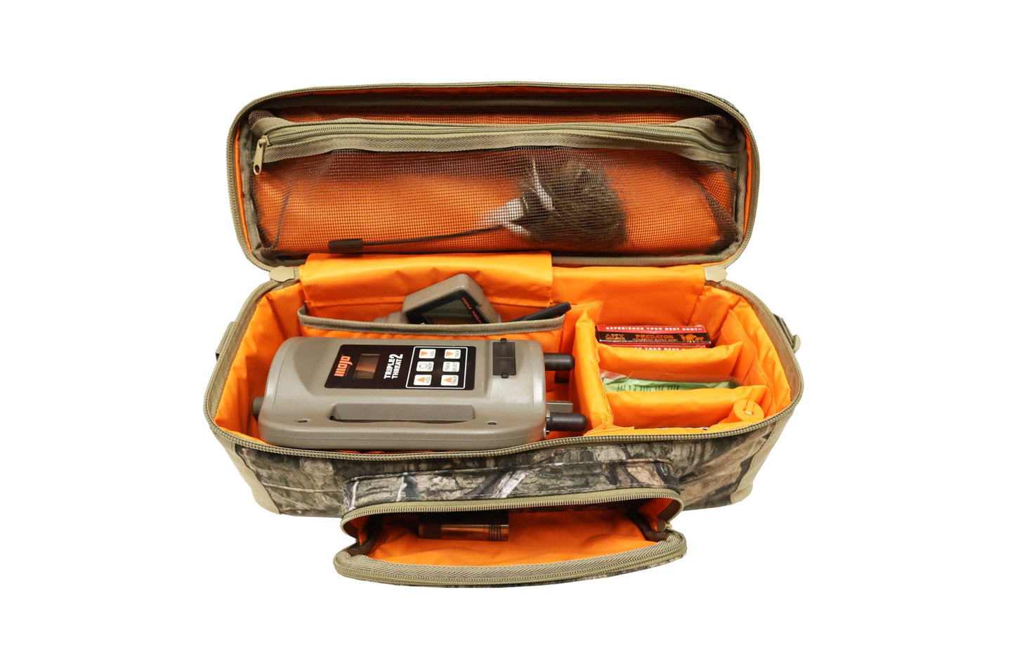 MOJO Triple Threat Predator Decoy & E-Caller – Complete Hunting System with 80 Sounds, Remote Control, Critter Decoy, Rechargeable Battery Compatible, and Durable Design