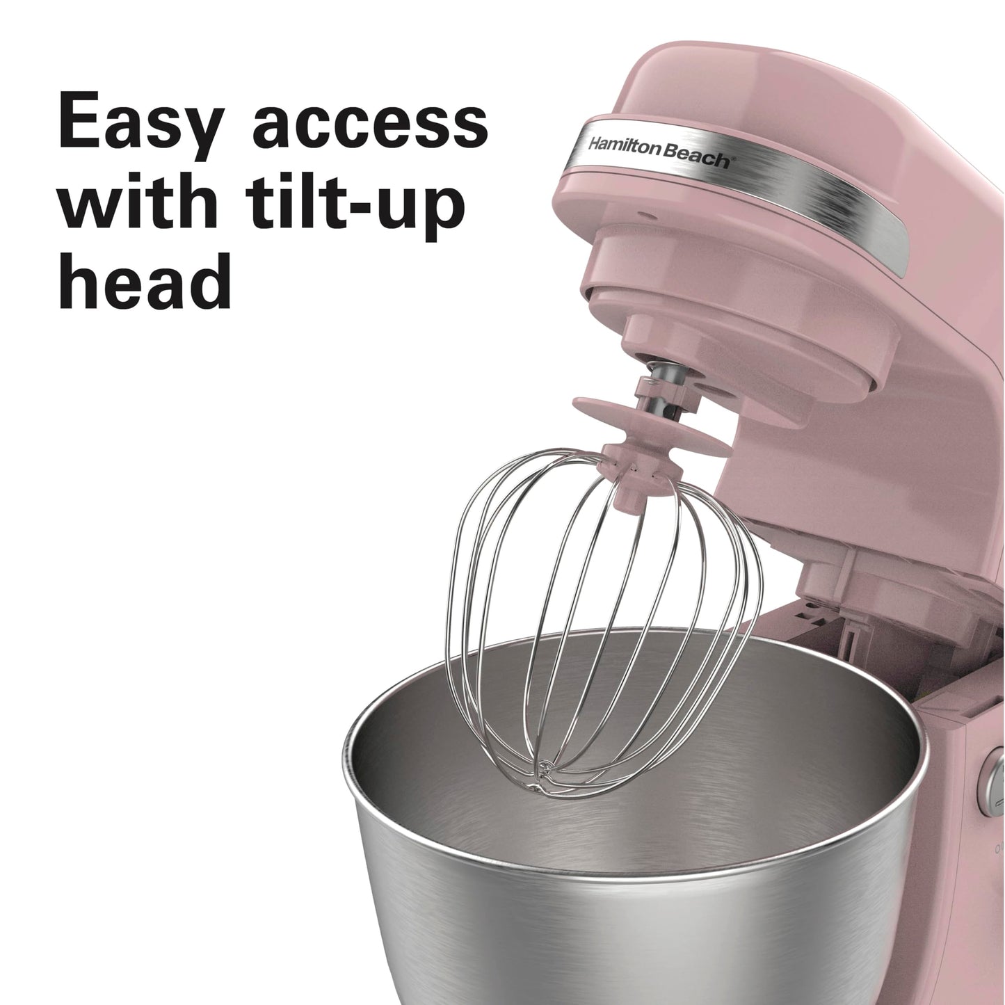 Hamilton Beach Electric Stand Mixer, 4 Quarts, Dough Hook, Flat Beater Attachments, Splash Guard 7 Speeds with Whisk, Black