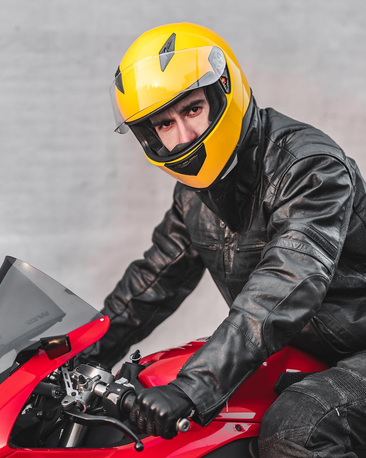ILM Full Face Motorcycle Street Bike Helmet with Removable Winter Neck Scarf + 2 Visors DOT Model-JK313