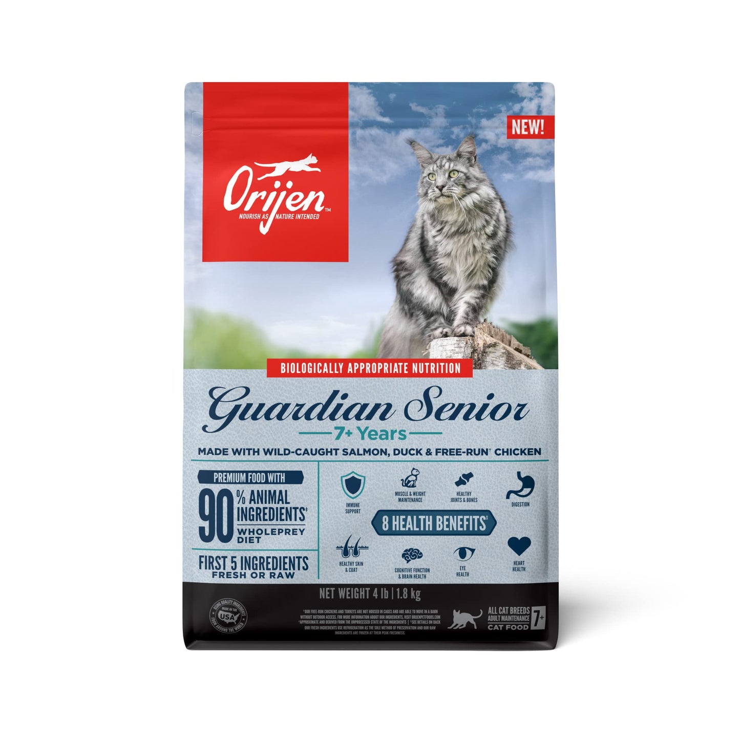 ORIJEN Grain Free High Protein Premium Dry Cat Food Original Recipe, 4lb Bag
