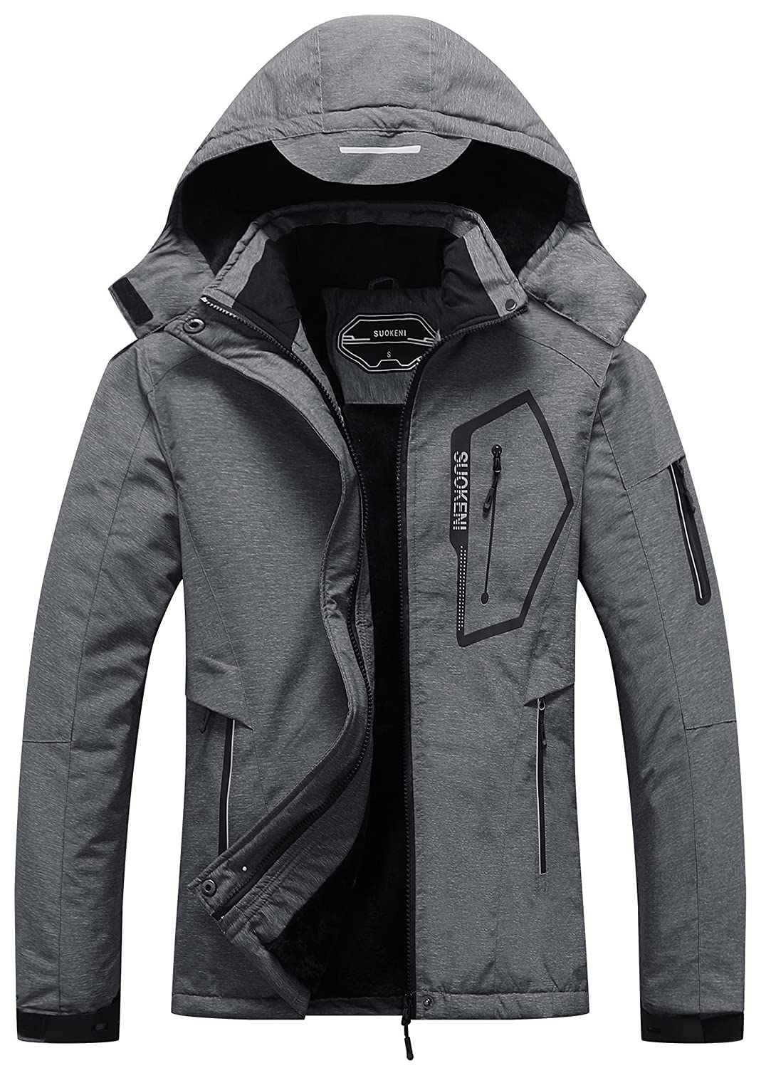 SUOKENI Women's Waterproof Warm Winter Snow Coat Hooded Raincoat Ski Snowboarding Jacket