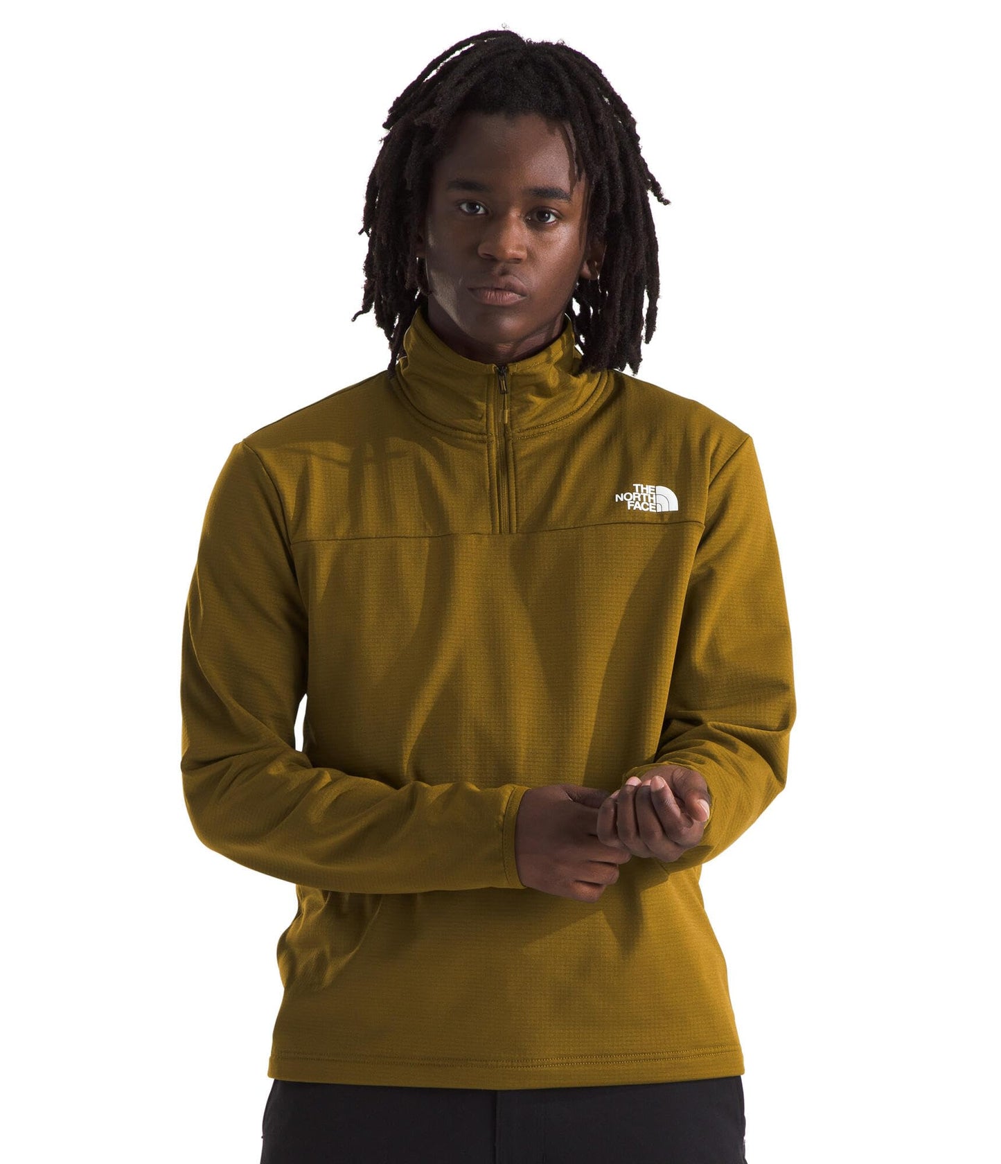 THE NORTH FACE Men's Cedar Trail Grid Fleece Quarter Zip Jacket | Cold Weather Top With Durable, Reinforced Bindings