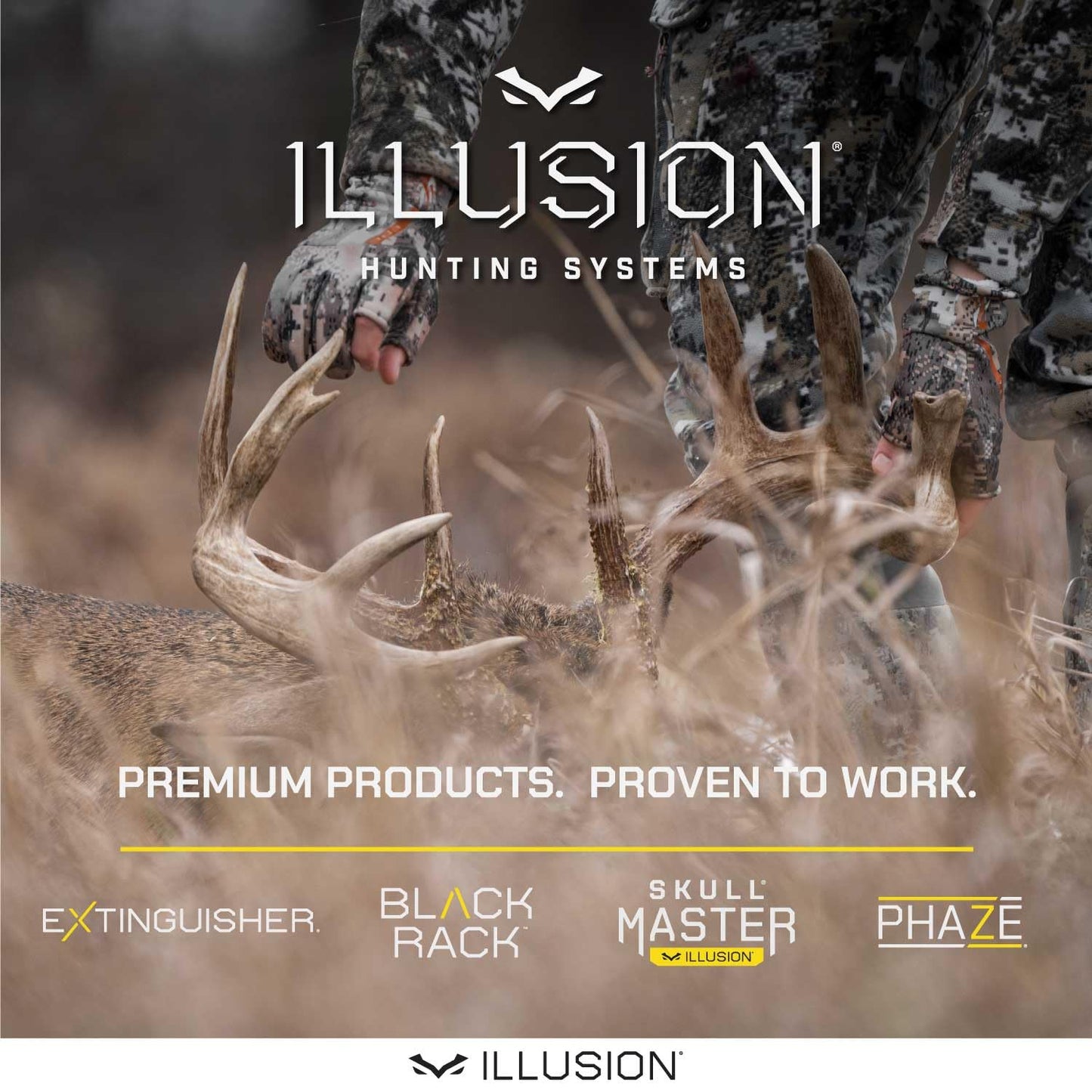 Black Rack Rattling System by Illusion | Rattling Antlers | Rattling Horns | Deer Call | Bone-Core Technology