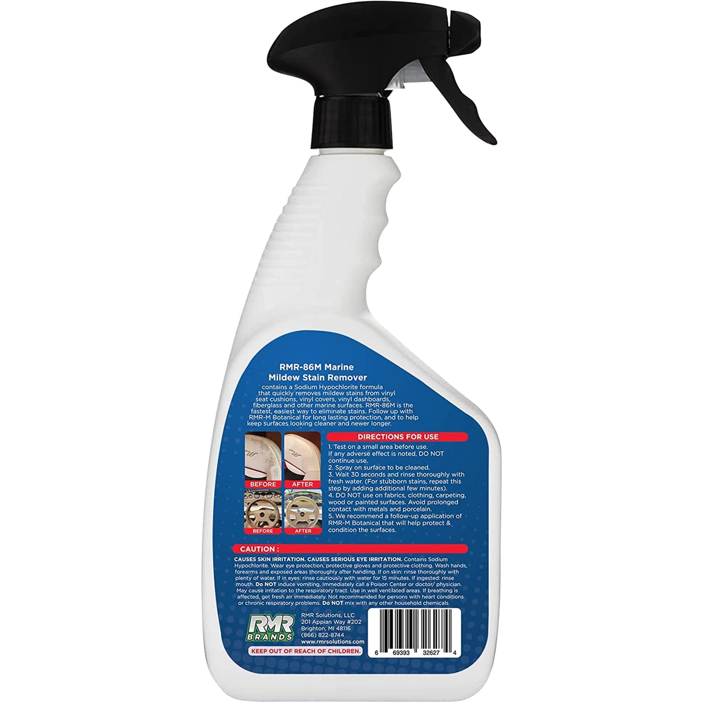 RMR-86M Marine Mildew-Stain Remover, Instantly Removes Mold Stains and Mildew Stains, Sodium Hypochlorite Formula, Less Abrasive, Easy to Use
