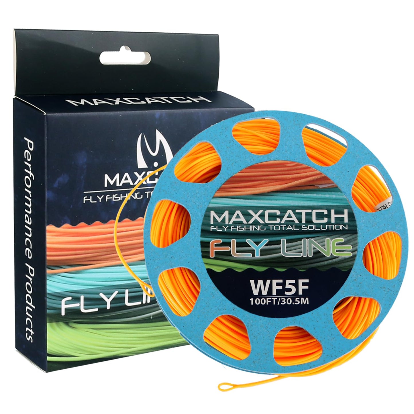 Maxcatch Weight Forward Fly Fishing Line with Two Welded Loops, Floating Fly Lines for Freshwater, 100FT (WF1F, 2F, 3F, 4F, 5F, 6F, 7F, 8F)