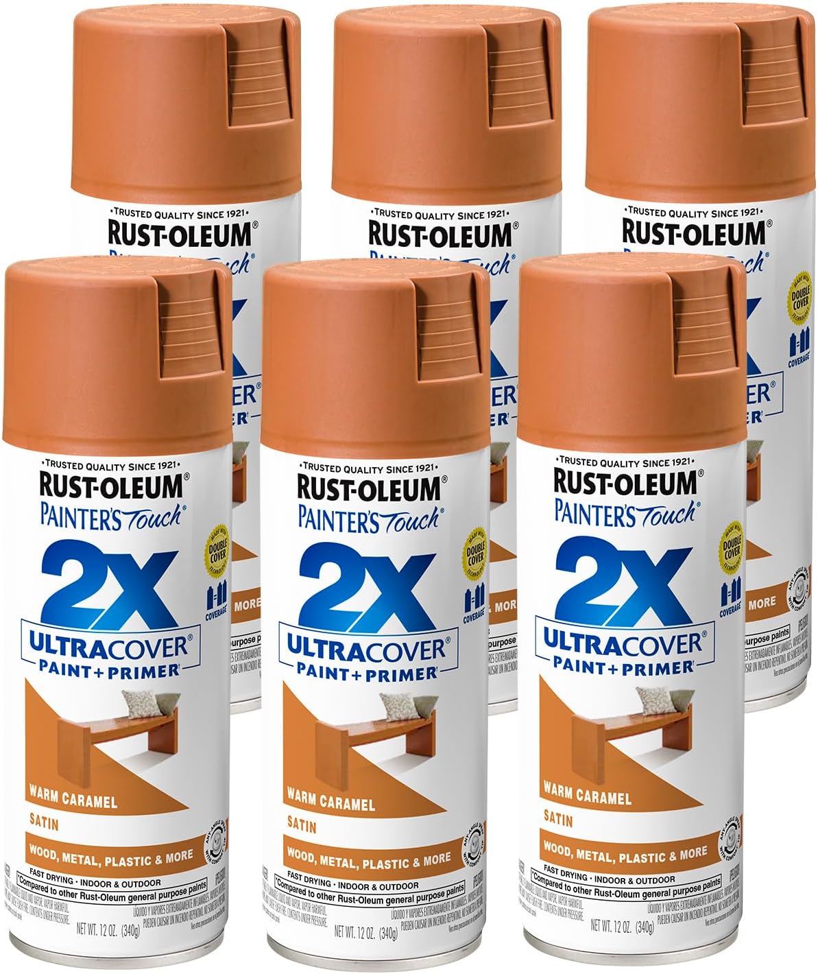 Rust-Oleum 331182 Painter's Touch 2X Ultra Cover Spray Paint, 12 oz, Ultra Matte Black