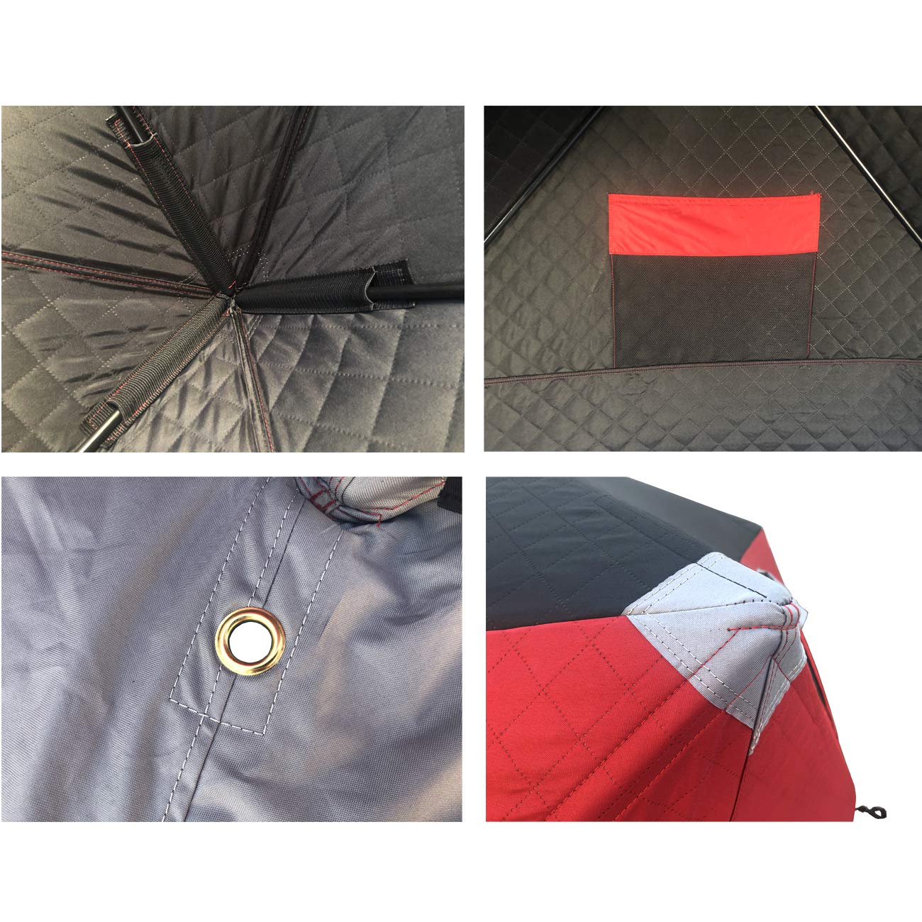 THUNDERBAY Ice Cube Series Pop-Up Hub-Style Ice Fishing Shelter, 68-112 Square Feet of Fishable Area, Portable 6-8 Person Ice Shanty
