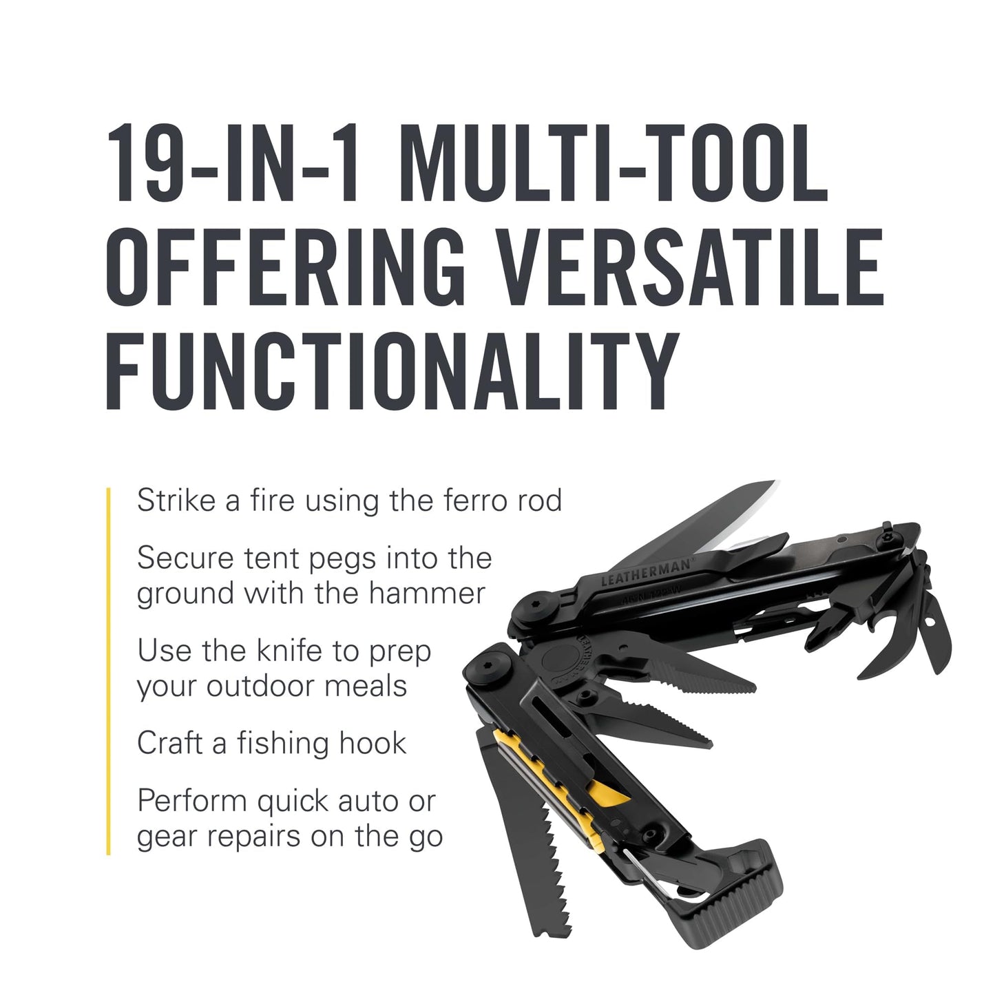 LEATHERMAN, Signal, 19-in-1 Multi-tool for Outdoors, Camping, Hiking, Fishing, Survival, Durable & Lightweight EDC, Made in the USA, Topographical Print