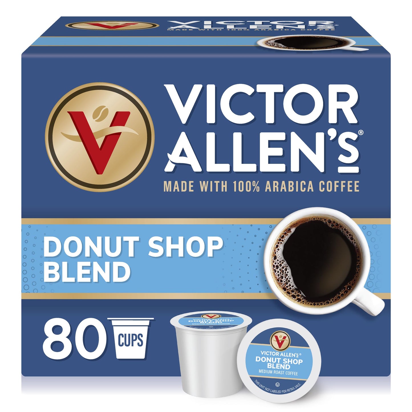 Victor Allen's Coffee Variety Pack (Morning Blend, 100% Colombian, Donut Shop Blend, and Italian Roast), 80 Count, Single Serve Coffee Pods for Keurig K-Cup Brewers