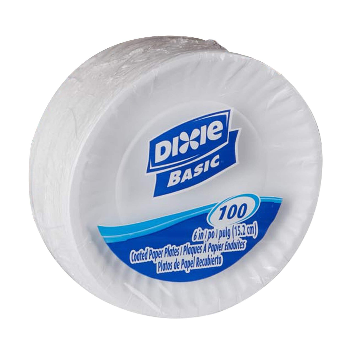 Dixie Basic 8.5 Inch Light-Weight Paper Plates By GP PRO, White, 500 Count (125 Disposable Plates Per Pack, 4 Packs Per Case), DBP09W