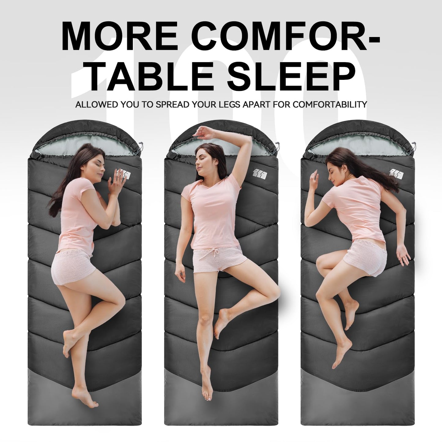 Sleeping Bags for Adults Cold Weather,Portable, Waterproof,Lightweight Sleeping Bag for Tall Girls Boys with Compression Sack for Warm Camping, Hiking, Outdoor & Indoor