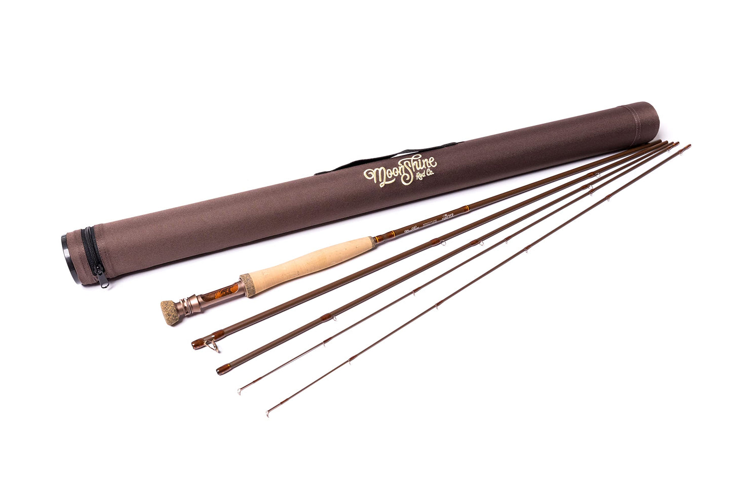 Moonshine Rod Co. Fly Fishing Rod with Carrying Case and Extra Rod Tip Section, Slow-Medium-Fast Action