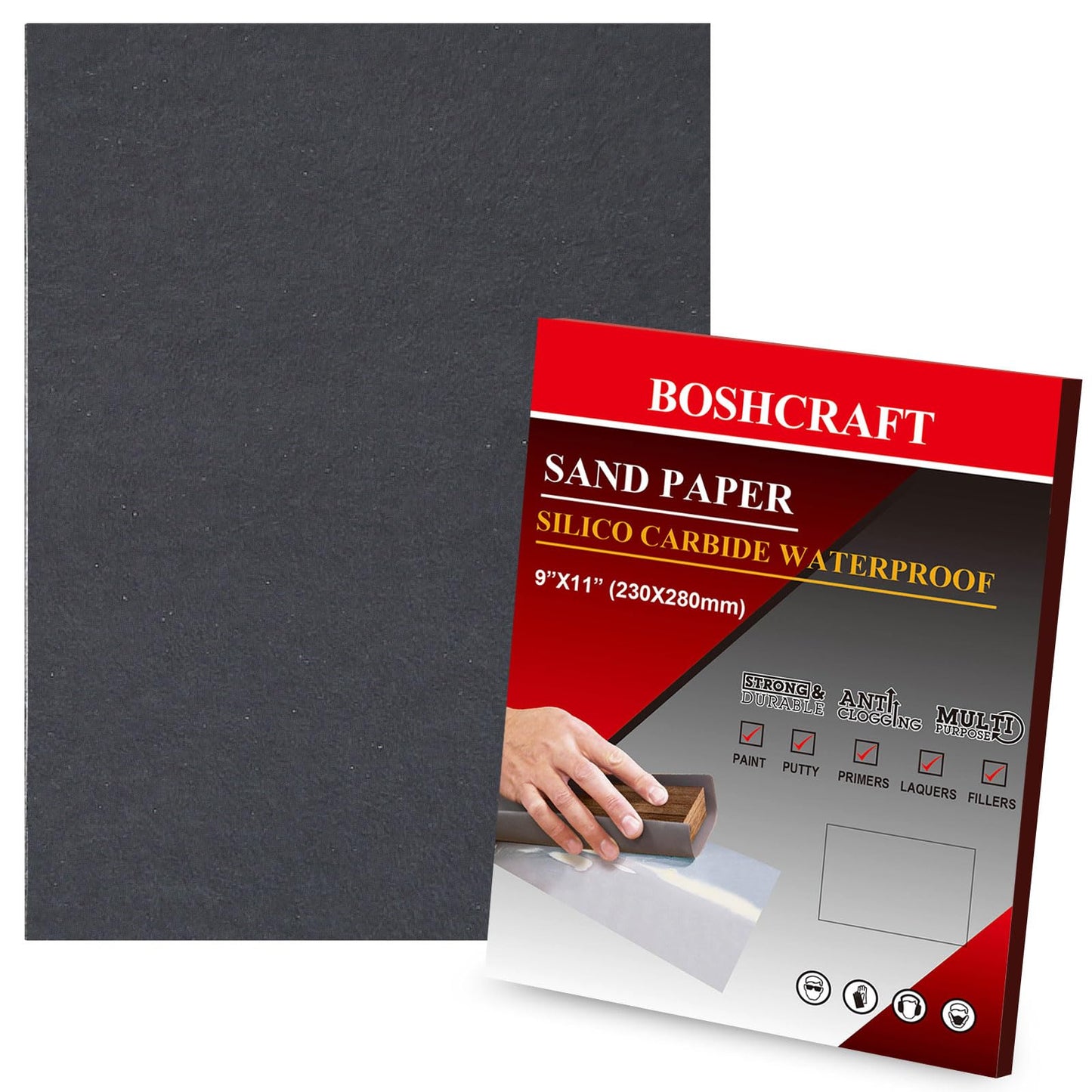 50 Pcs 1/4 Sheet Sandpaper, Premium Sand Paper 80/120/150/220/320/400 Grit Sandpaper Sheet Sand Paper Assortment for Wood Metal Automotive Palm Sanders 5.5" x 4.5"
