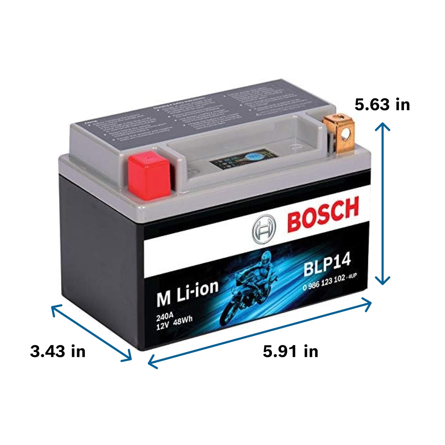 Bosch BLP5S, Group 5, Lithium Power Sport Battery, 120A 12V for Motorcycle, ATV/UTV, 4-Wheeler, Snowmobile, Personal Watercraft, Scooter, and Jet Ski’s