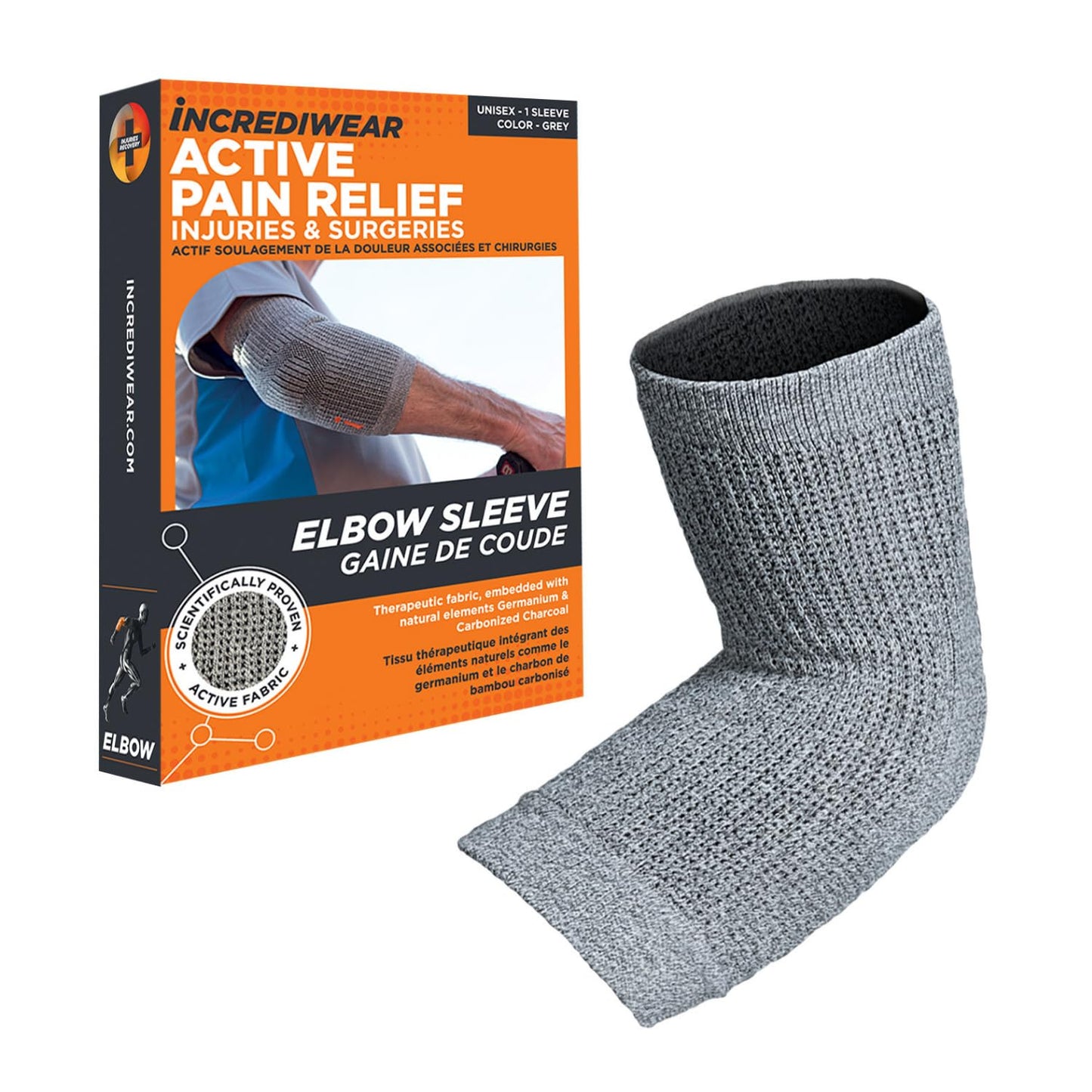 Incrediwear Elbow Sleeve – Elbow Brace for Elbow Support, Joint Pain Relief, Inflammation Relief, and Circulation, Tendonitis, Golf and Tennis Elbow Brace for Women and Men (Grey, Large)