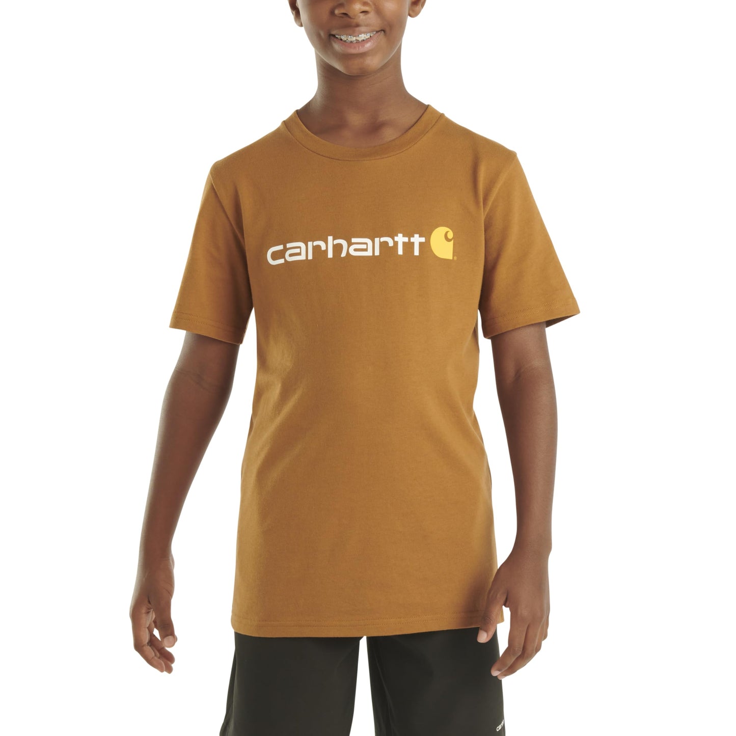 Carhartt Boys' Knit Short Sleeve Crewneck Logo T-Shirt