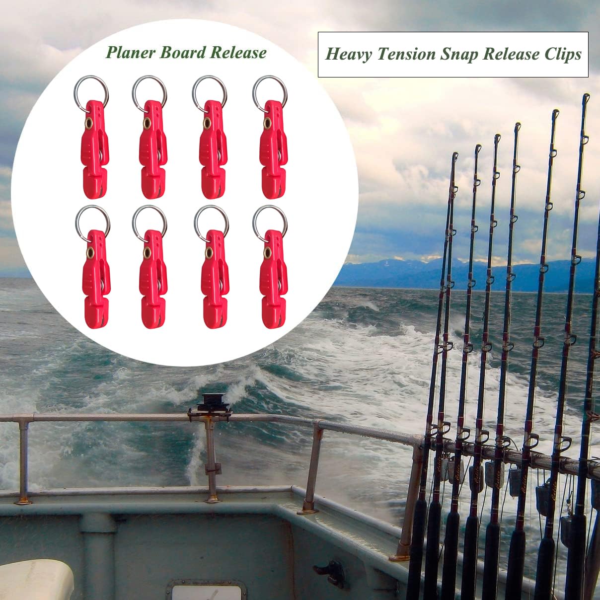 Heavy Tension Snap Release Clips for Weight Planer Board Kites Downrigger Trolling Fishing