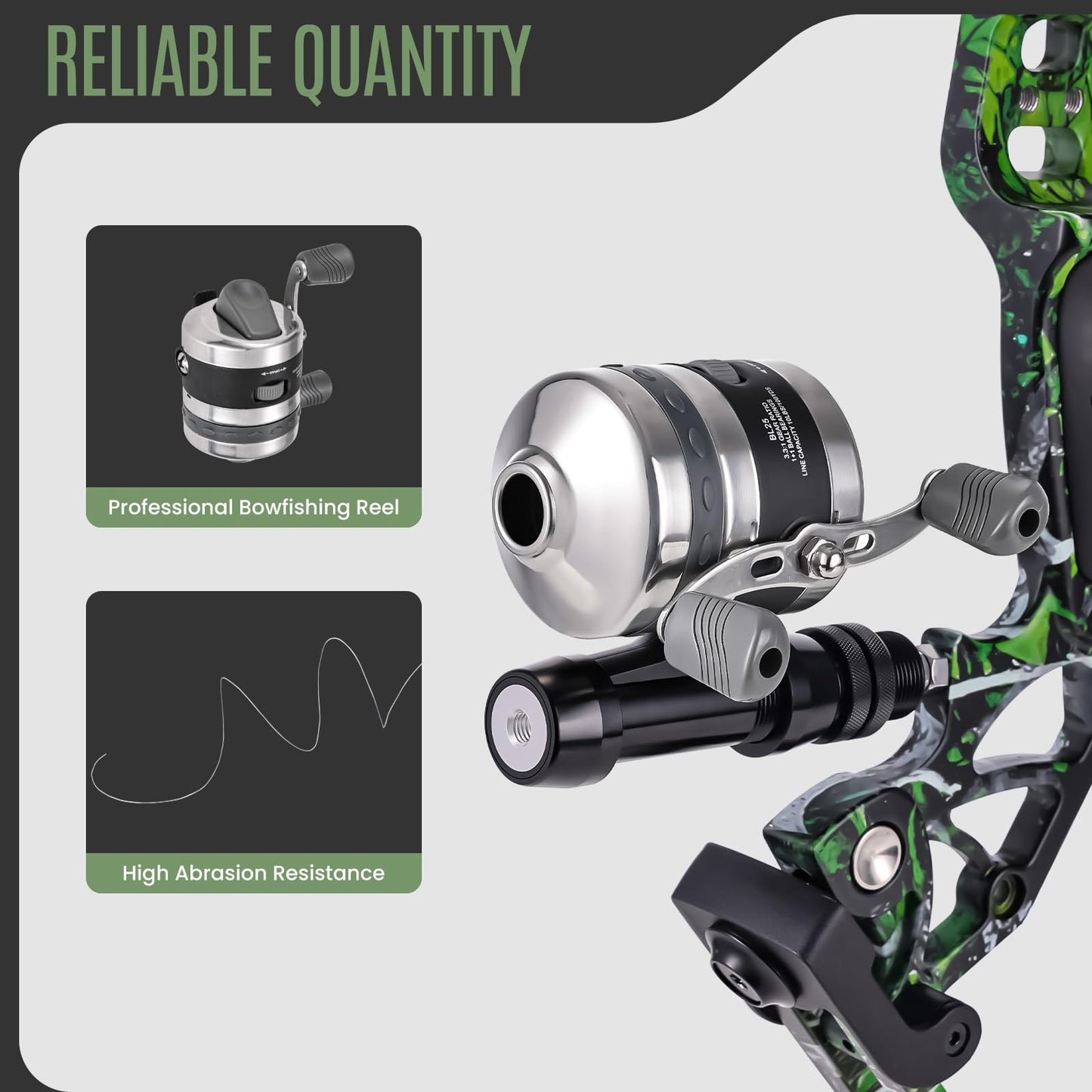 Motion Zeus Bowfishing Bow Kit 15-45 LBS Shoot Right Handed 2023 New Draw Length 18"~29.5" Fully Adjustable (Camo Right Handed Bag)