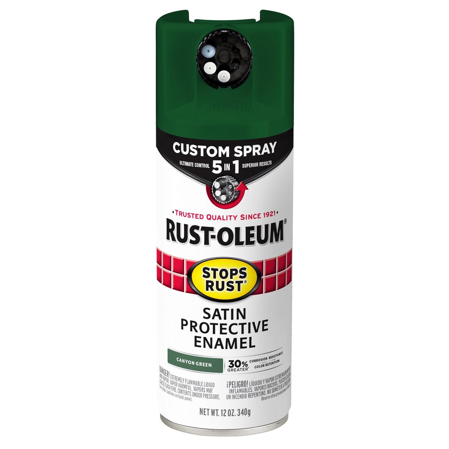 Rust-Oleum 376892 Stops Rust Custom Spray 5-in-1 Spray Paint, 12 oz, Gloss Leather Brown