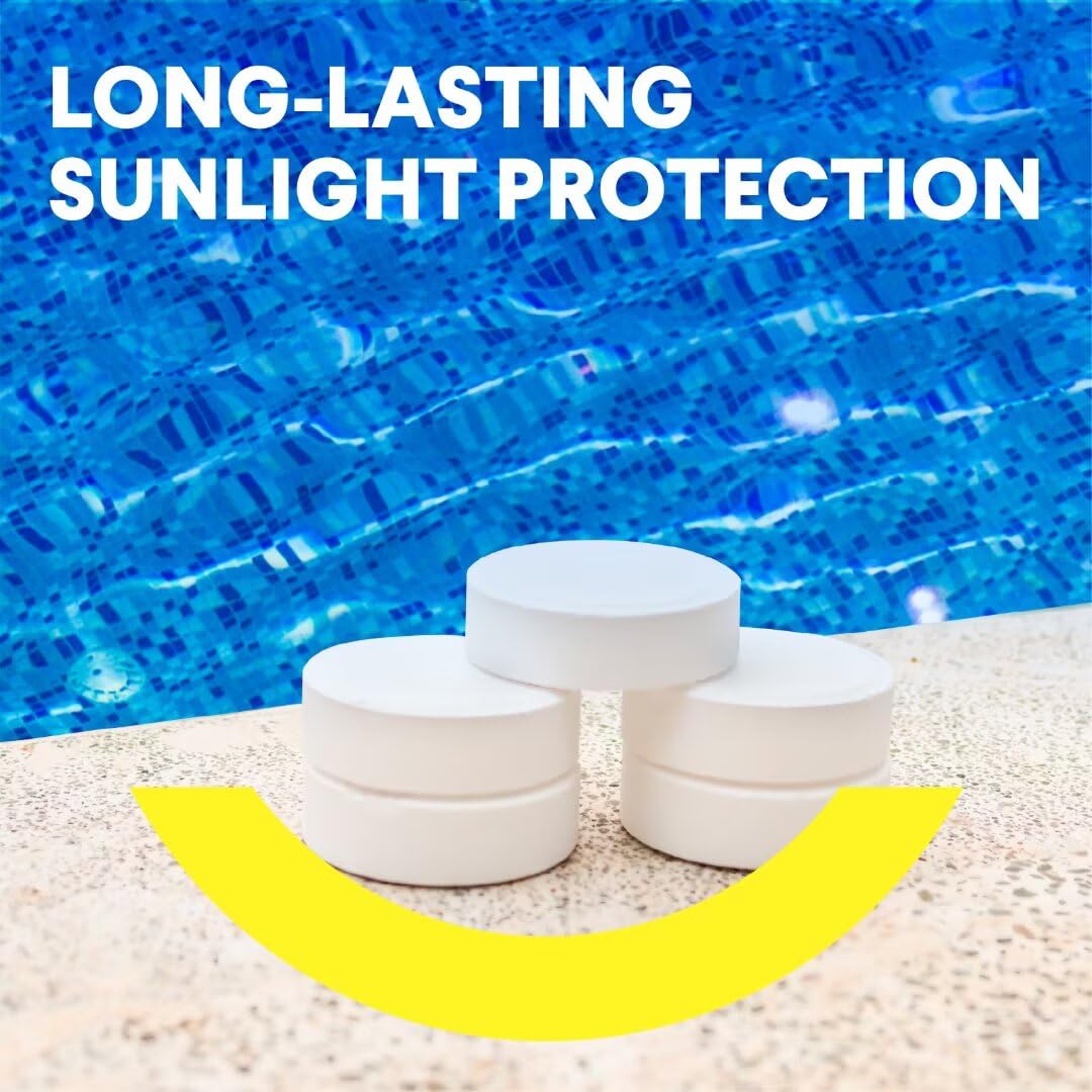 PROFELIZ Chlorine Tablets 3 Inch for Swimming Pools, Kills Bacteria and Stops Algae, Slow Dissolving,Individually Wrapped,Pool Chlorine Tablets,4lbs