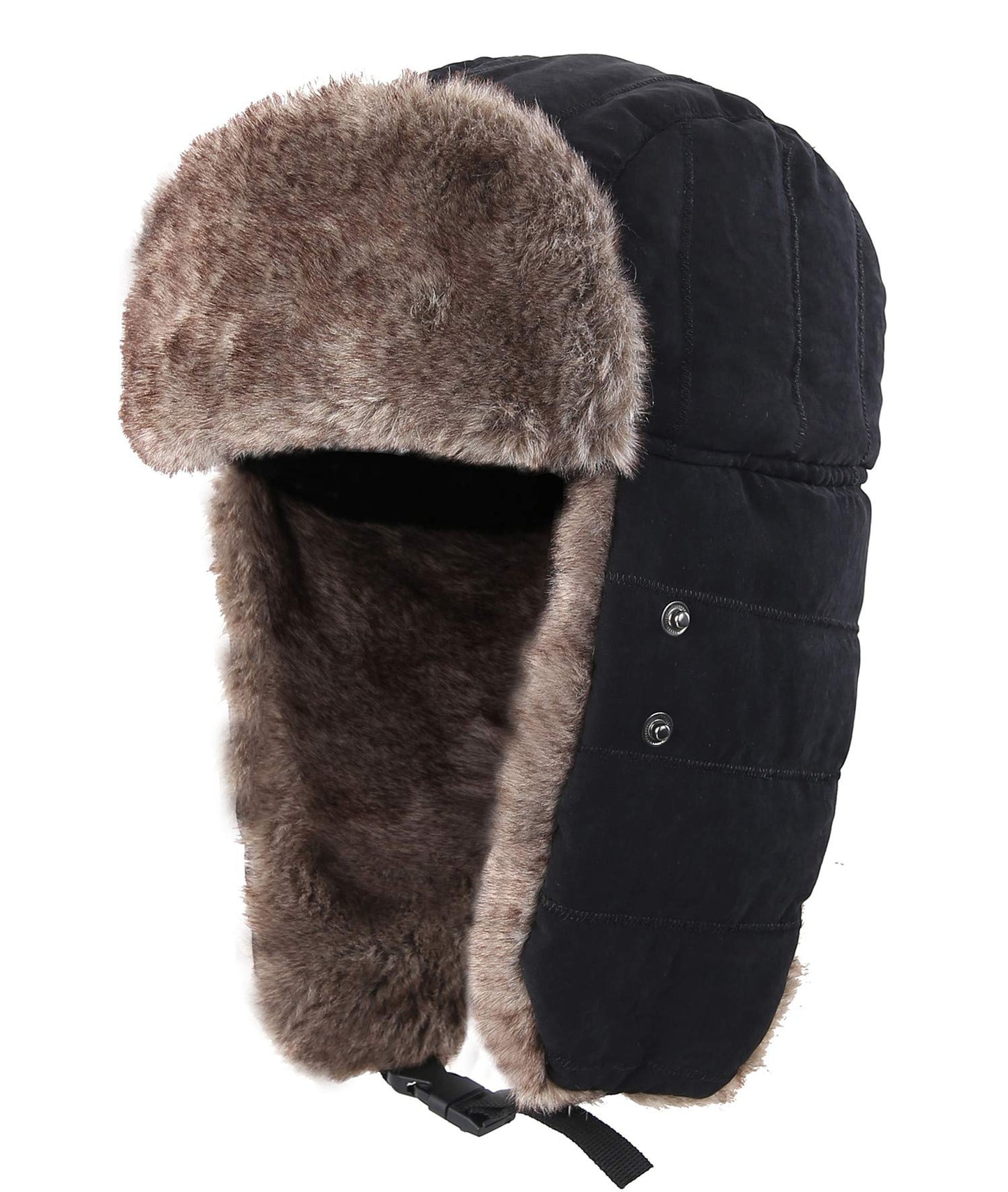 Connectyle Men's Trooper Trapper Hat Warm Winter Hats with Removable Face Mask Earflaps Faux Fur Hunting Outdoor Hat