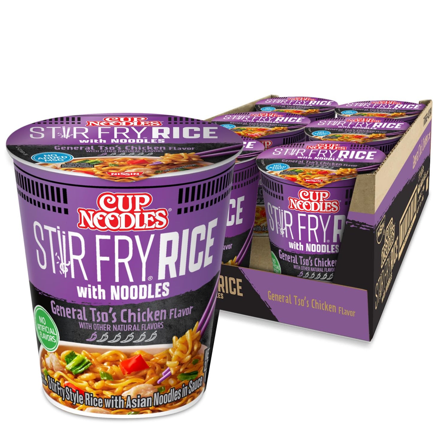 Nissin Cup Noodles Soup, Beef Flavor, Microwaveable Paper Cups, Instant Ramen, 2.25 Ounce (Pack of 12)