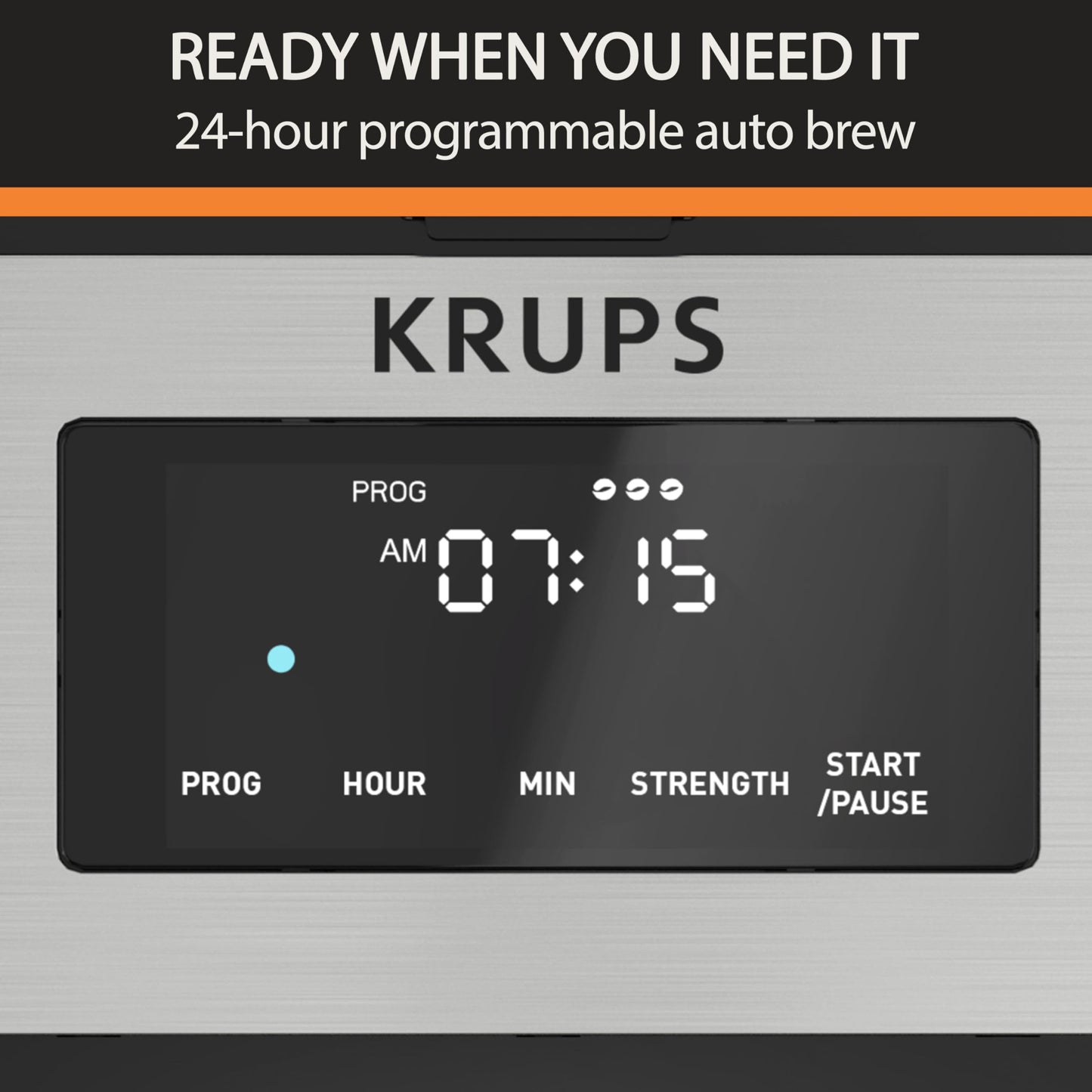 KRUPS Newer Model Drip Coffee Maker, 10-Cup, Silver