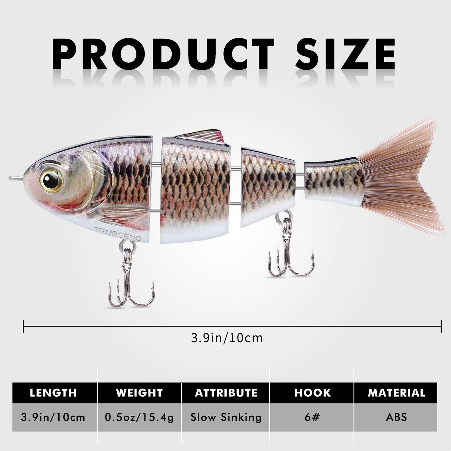 TRUSCEND Swimmax for Freshwater and Saltwater, Lifelike Fishing Lures for Bass Trout Crappie Walleye Pike Bluegill Salmon, Swimbait for Bass Fishing, Amazing Fishing Gear Gifts for Family Fishing