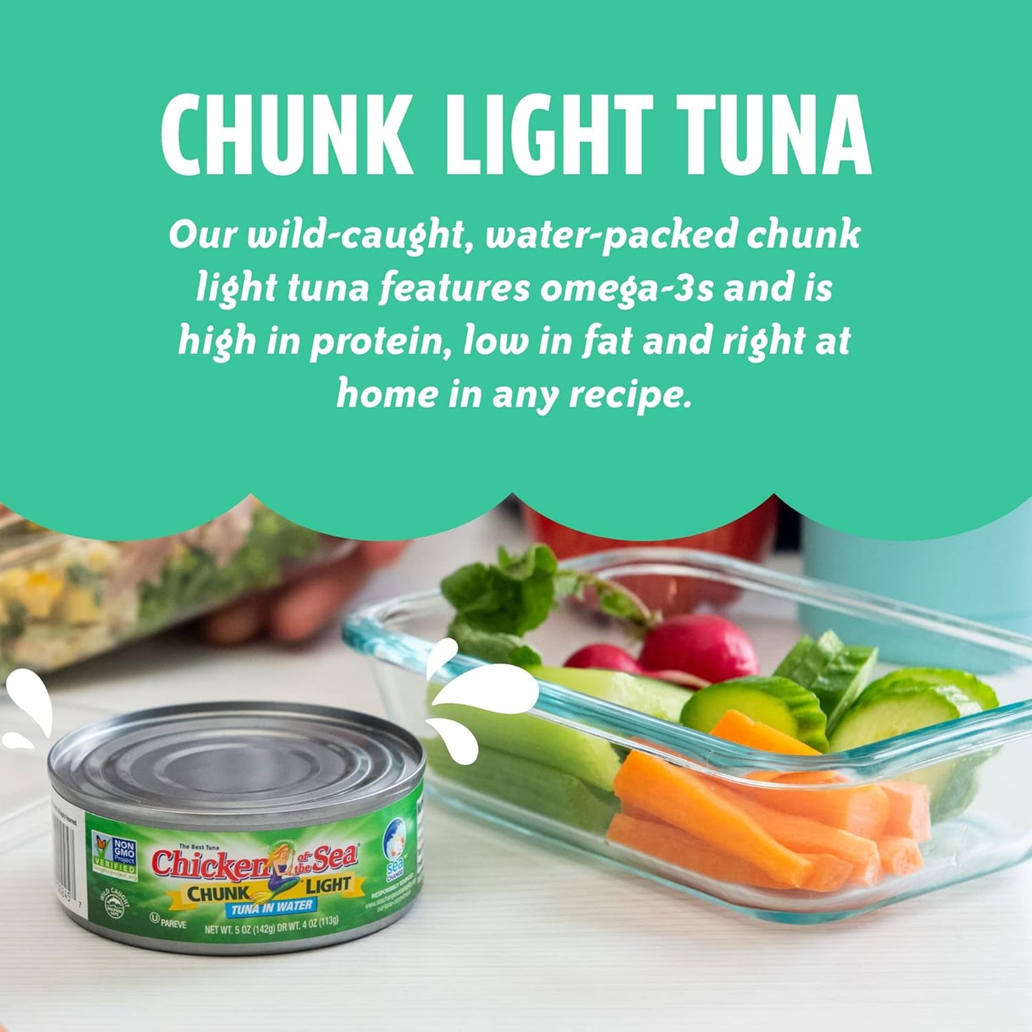 Chicken of the Sea Chunk Light Tuna in Water, 5 Ounce Cans (Pack of 10), Wild Caught Canned Tuna