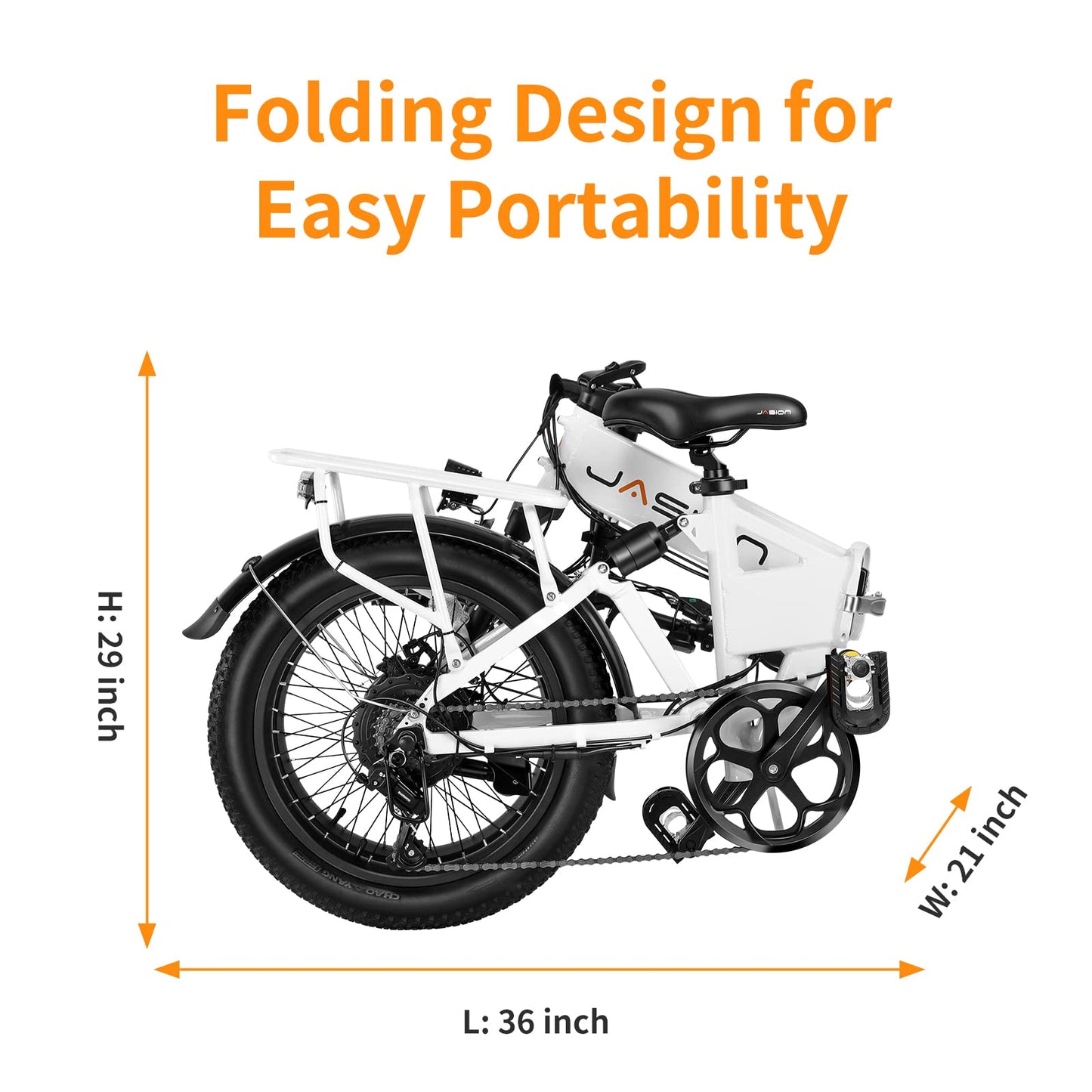 Jasion EB7 2.0 Electric Bike for Adults, 1200W Peak Motor 28MPH Max Speed Folding Ebike, 48V 10AH Removable Battery, 20" Fat Tire with Dual Suspension, 7-Speed Electric Bicycles, UL Certifiled