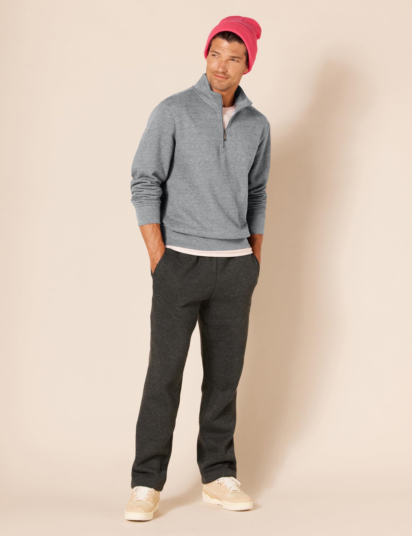 Amazon Essentials Men's Long-Sleeve Quarter-Zip Pullover Fleece Sweatshirt