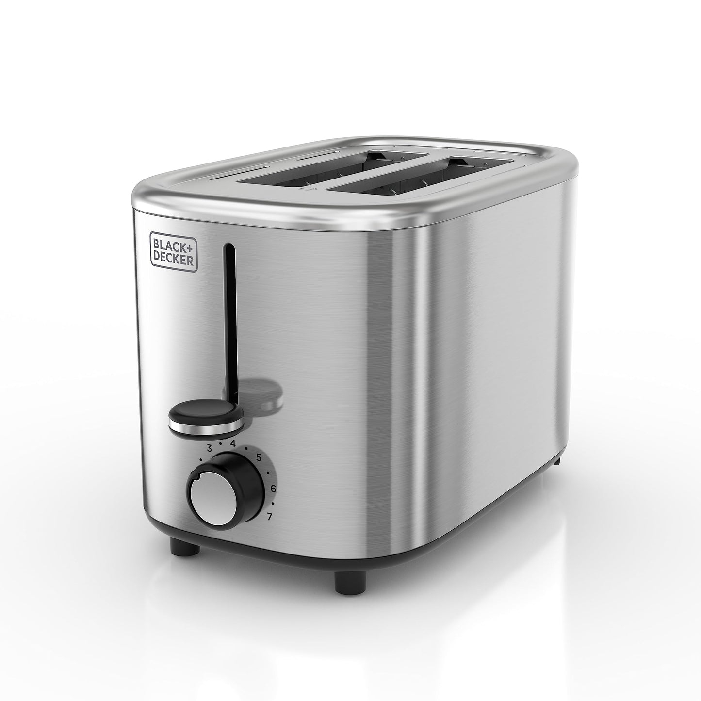 BLACK+DECKER 2-Slice Toaster, T2569B, Extra Wide Slots, 6 Shade Settings, 850 Watts, Crumb Tray, Cancel Button