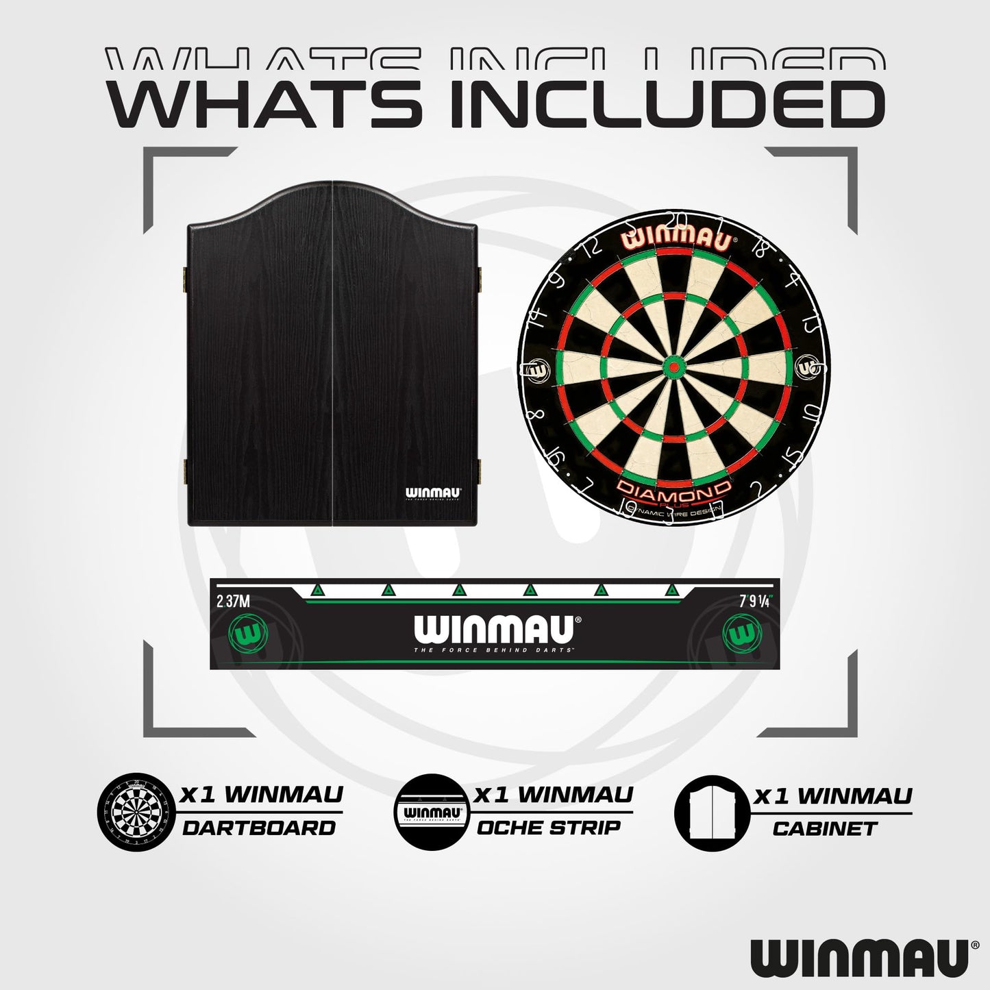 Winmau Diamond Plus Dart Board - Surround Set | Cabinet Set | Dartboard - Professional Darts Accessories - Variety of Options (Cabinet Set)