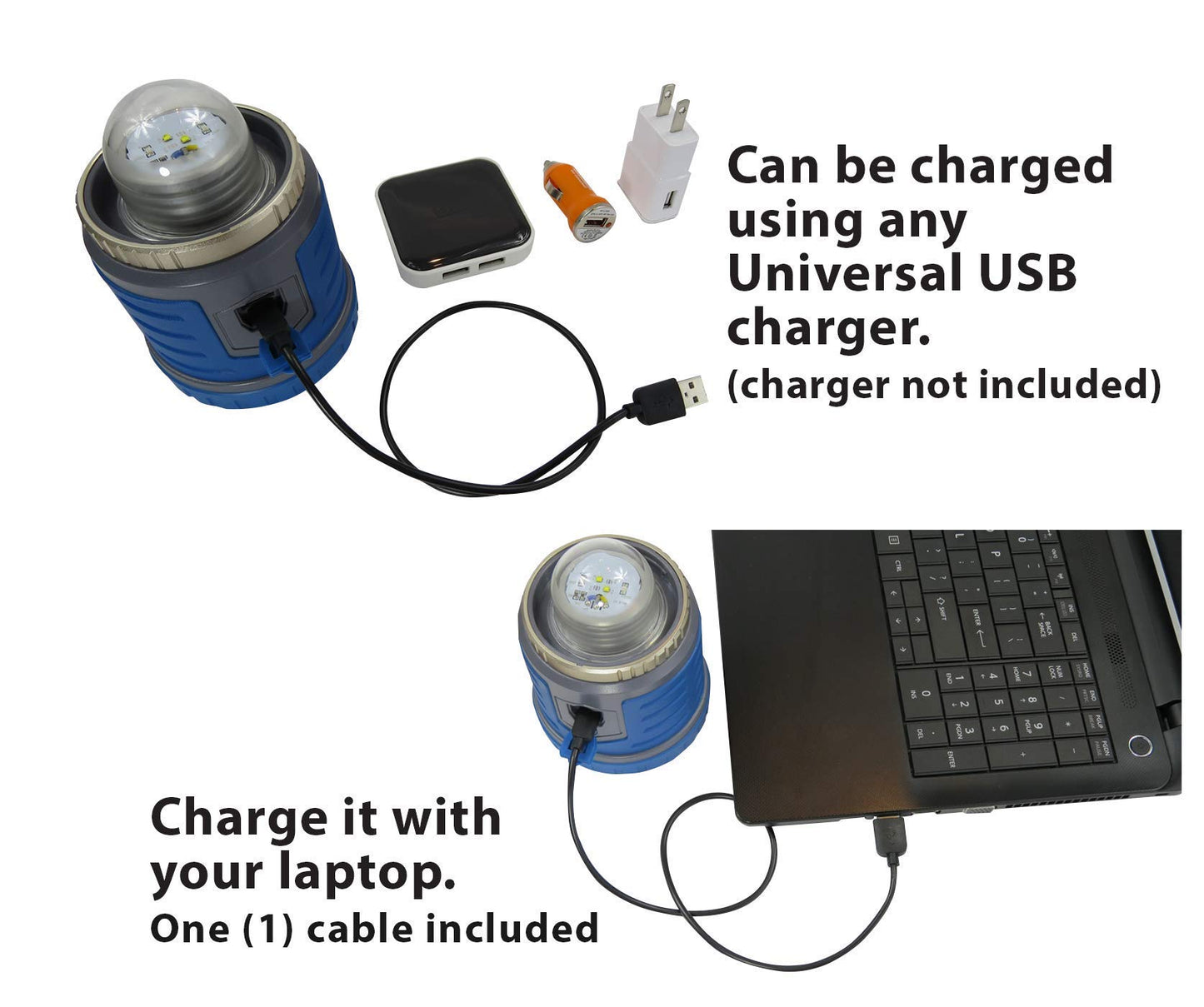 USB Rechargeable Camping Lantern, 400 Lumens LED Lantern, Hanging Tent Lamp, 6000mAh Power Bank, 200 Hour, 6 Modes, for Outdoors & Emergency