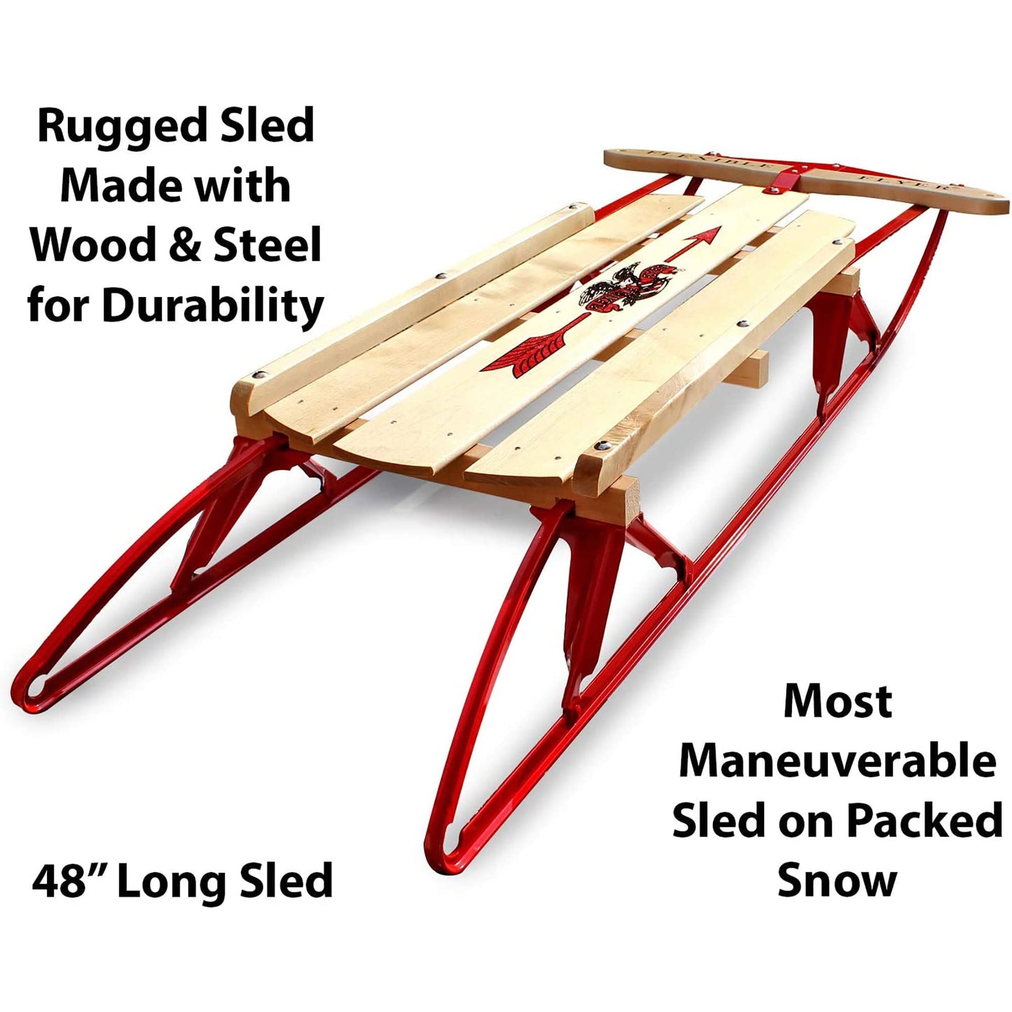 Flexible Flyer 48 Inch Metal Runner Jet Snow Sled
