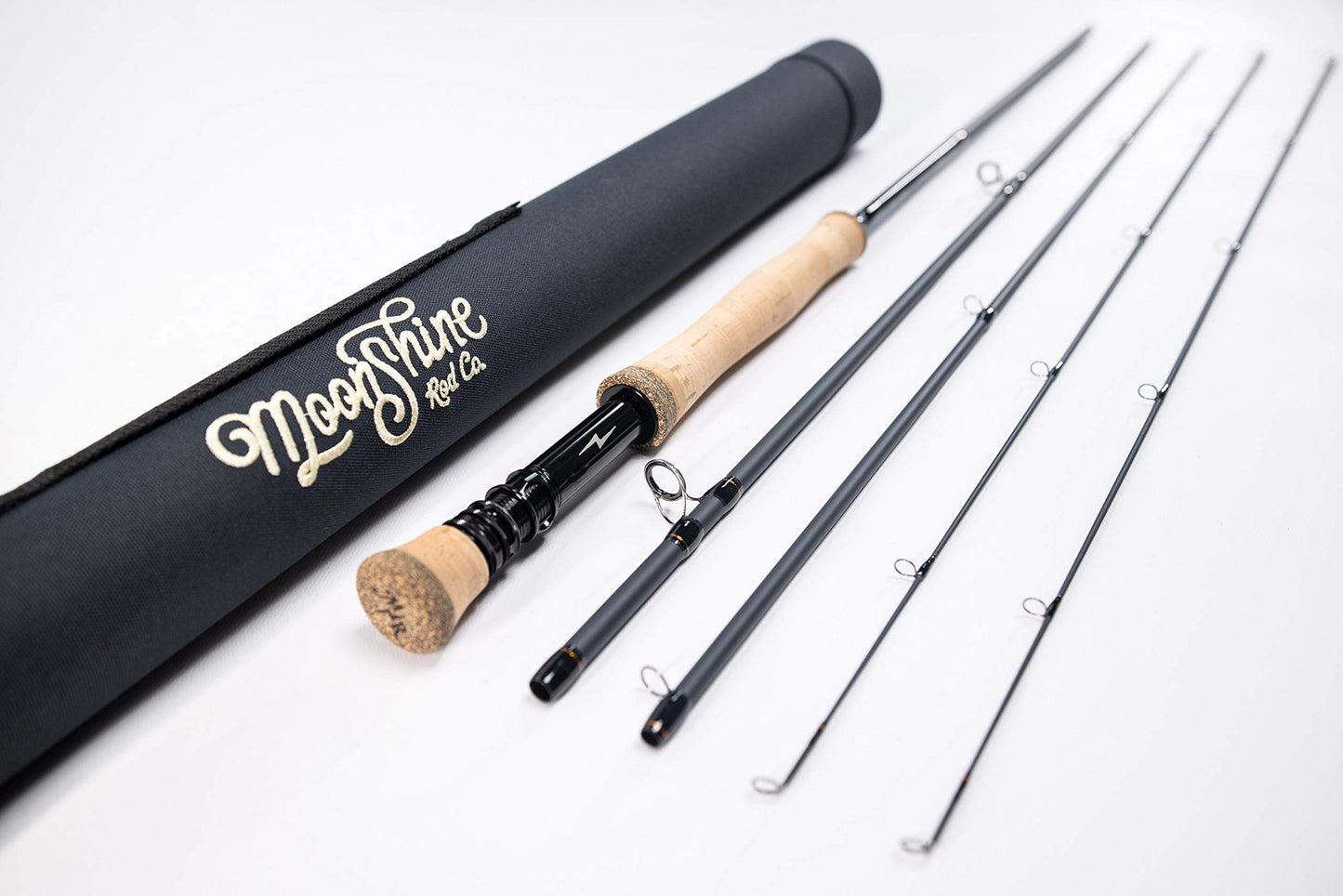 Moonshine Rod Co. Fly Fishing Rod with Carrying Case and Extra Rod Tip Section, Slow-Medium-Fast Action