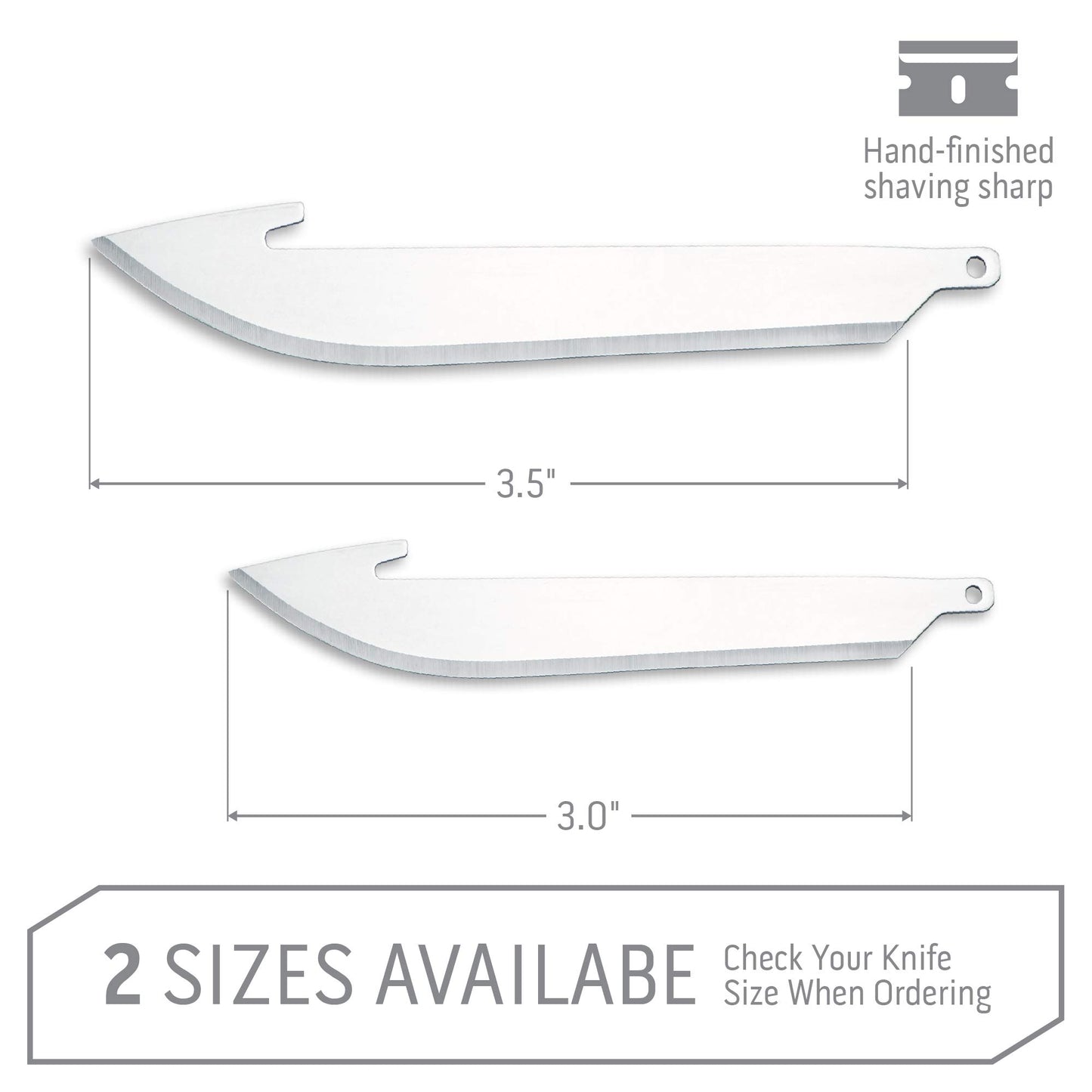 OUTDOOR EDGE 3.5" RazorSafe Replacement Sharp-Point Knife Blades, 24 Piece Value Pack