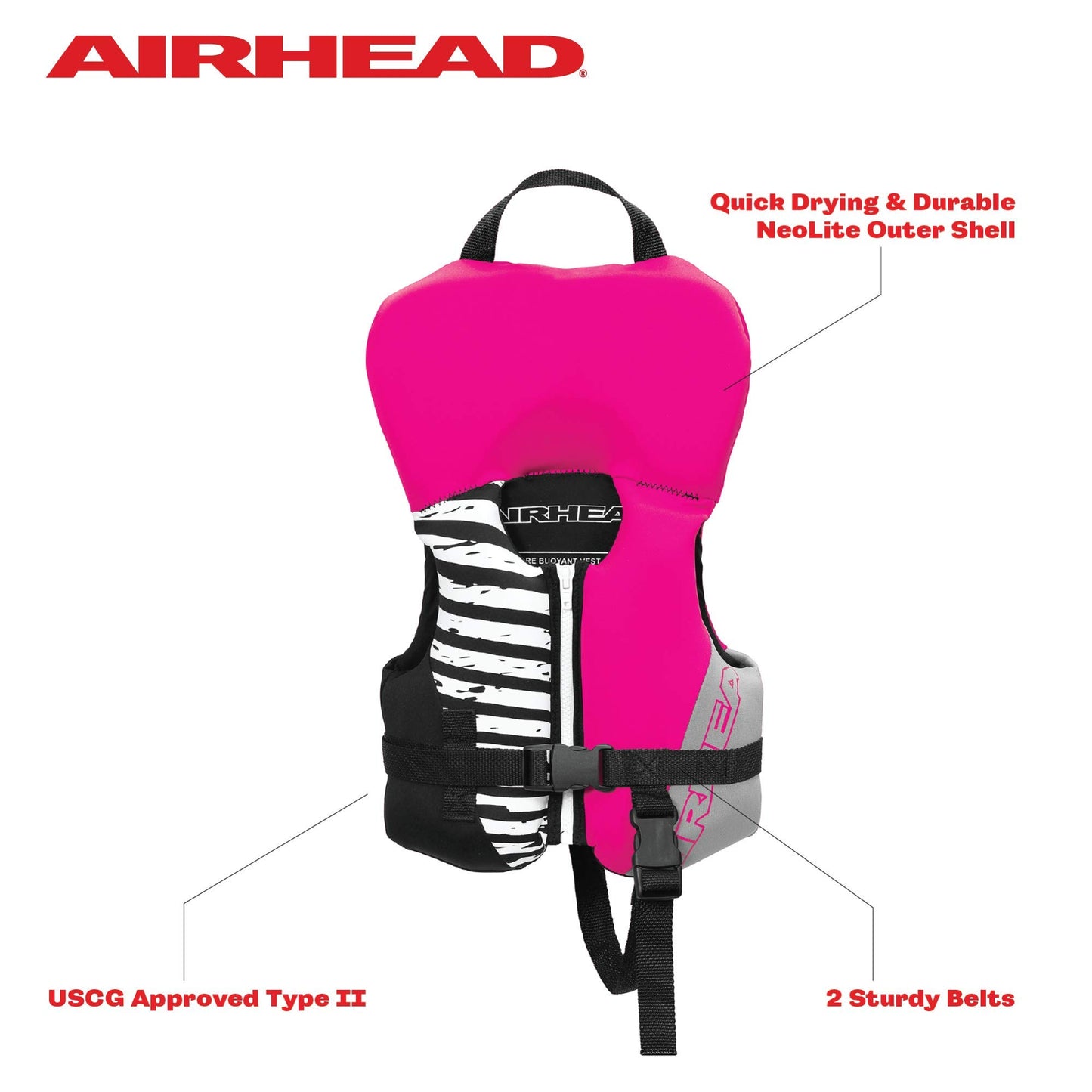 Airhead Wicked Kwik-Dry NeoLite Flex Lift Jacket | US Coast Guard Approved, Designed for Water Sports, Multiple Sizes