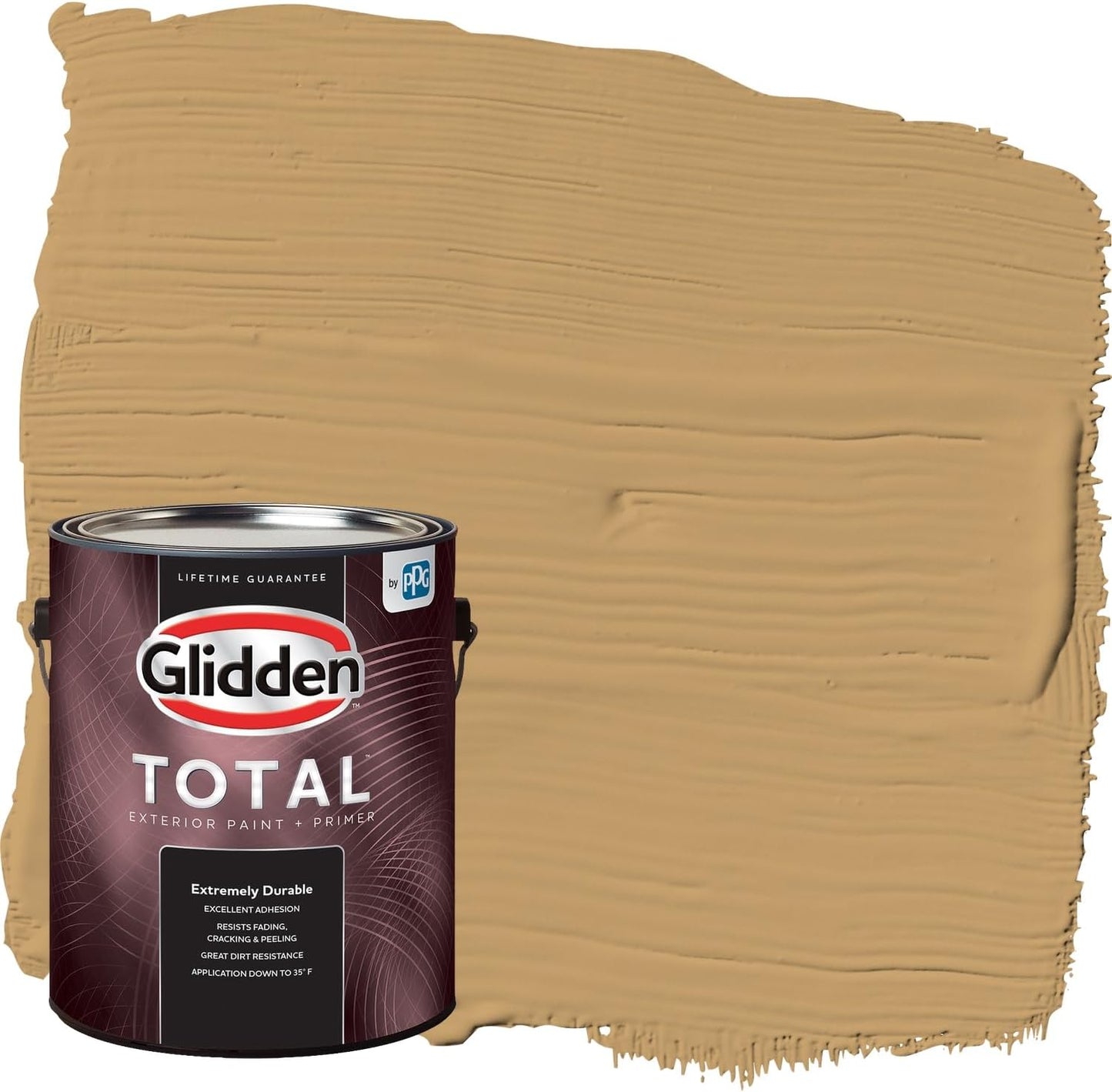 Glidden Exterior Paint + Primer: Beige/Pony Tail, One Coat, Semi-Gloss, 1-Gallon