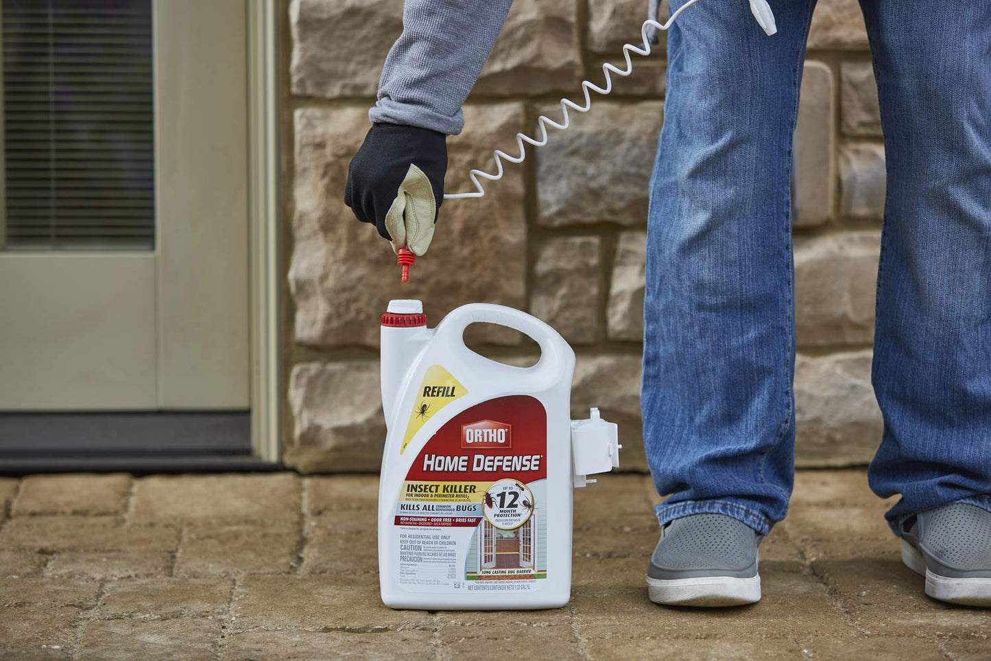 Ortho Home Defense Insect Killer for Indoor & Perimeter2 - With Comfort Wand, Long-Lasting Control, Kills Ants, Cockroaches, Spiders, Fleas & Ticks, Non-Staining, Odor Free, 1.1 gal., 2-Pack
