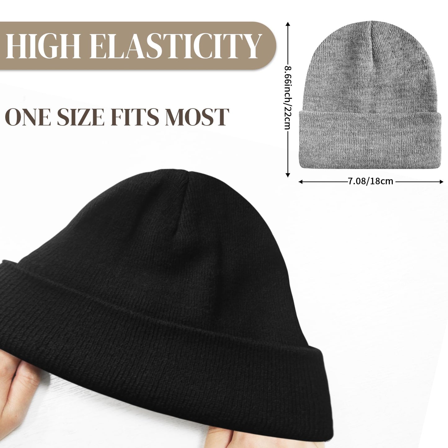 PFFY Beanie for Men Women Unisex Knit Cuffed Plain Winter Beanies Hats Skull Cap