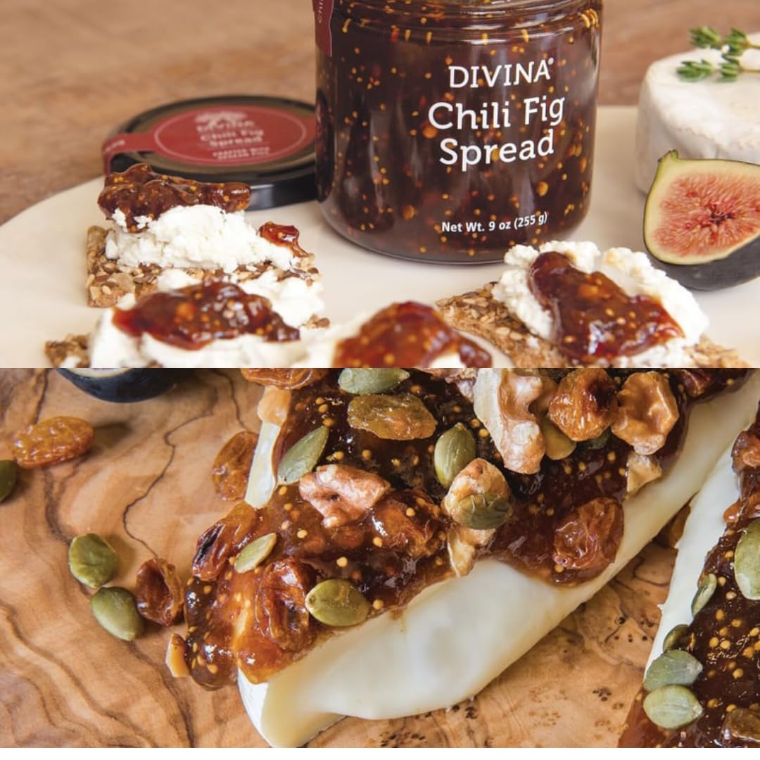 DIVINA Chili Fig Spread Jam, 9 Ounce