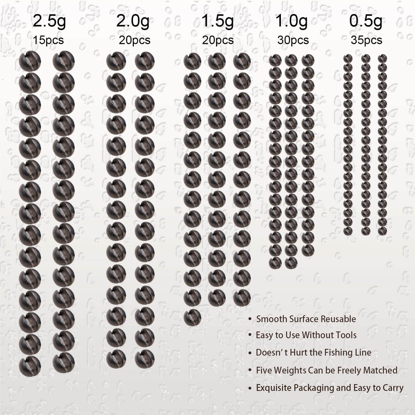 SANWEAL120PCS/200PCS Fishing Weights Sinkers - Premium Split ShotFishing Weights Sinkers - Round Removable Fishing Sinkers - 5/6 Sizes