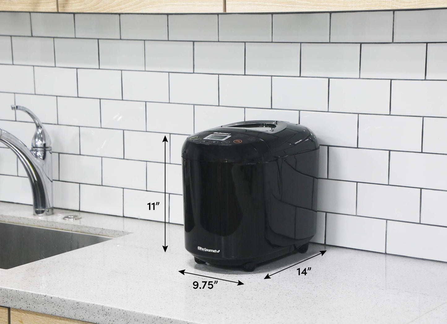 Elite Gourmet EBM8103M Programmable Bread Maker Machine 3 Loaf Sizes, 19 Menu Functions Gluten Free White Wheat Rye French and more, 2 Lbs, Mint