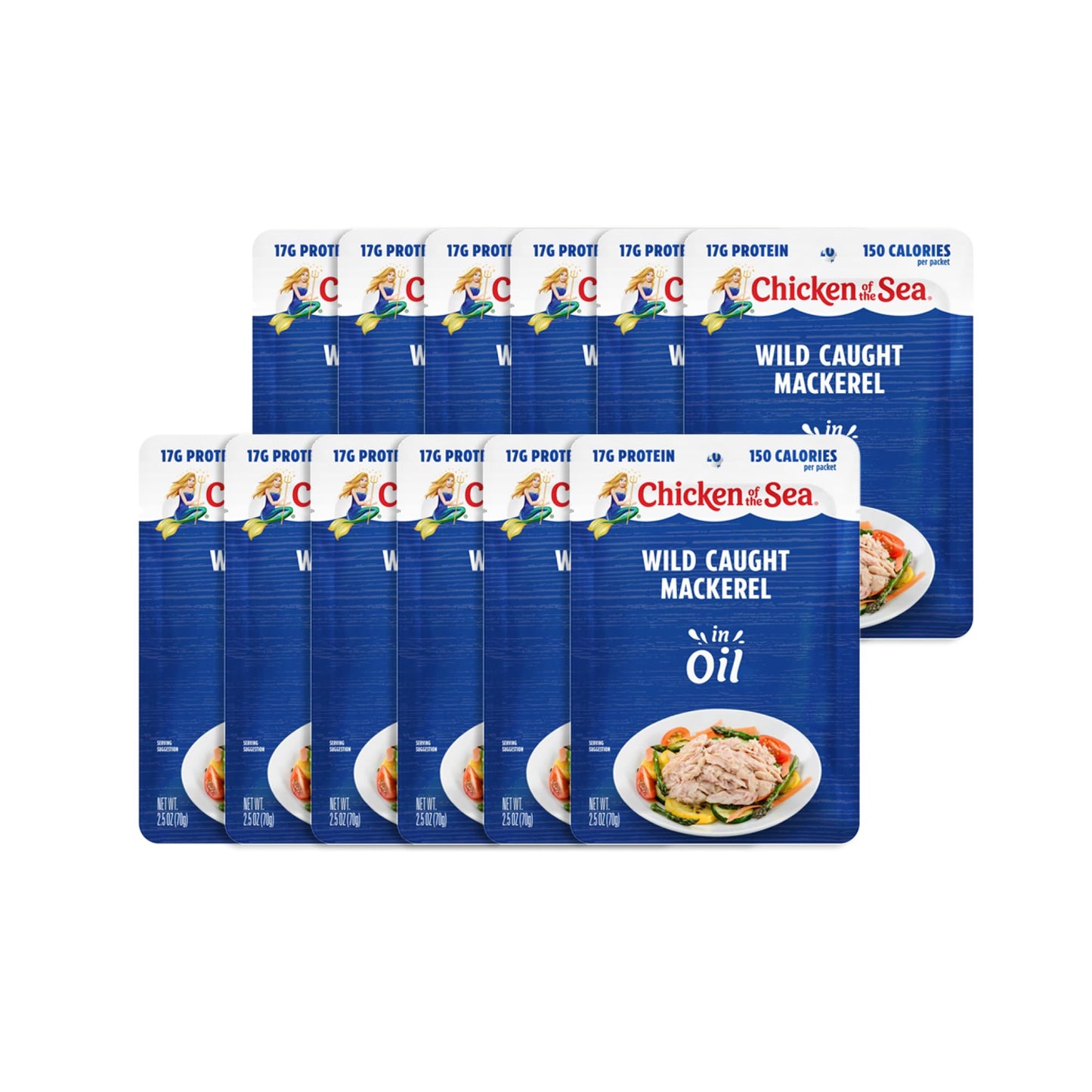 Chicken of the Sea Chub Mackerel in Brine, 15 Ounce Cans (Pack of 12), Nutrient Rich, Wild Caught Canned Mackerel
