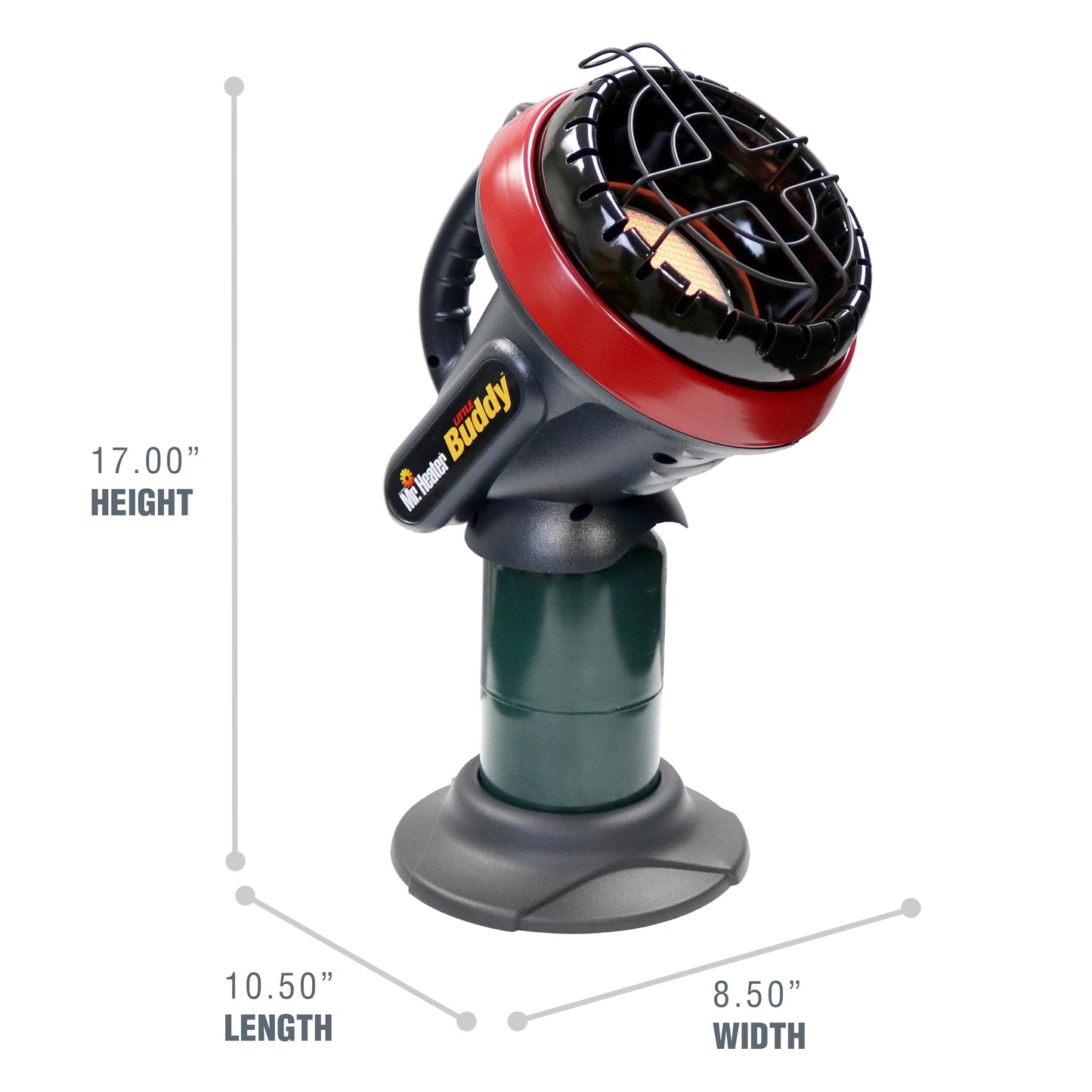 Mr. Heater F215100 MH4B Little Buddy 3800-BTU, Indoor Safe Propane Heater With ODS & Tip-Over Protection, Heating Area Up to 95 Sq. Ft - Lightweight, Medium - Black/Red